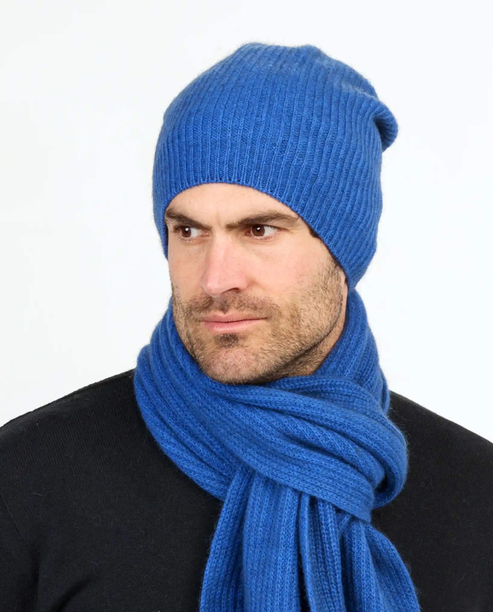 Cornflower Blue Slouch Beanie Hat - Unisex Possum Merino Wool Winter Beanie NX677 - Cozy & Warm for Outdoor Activities, Skiing, Hiking, and Casual Wear