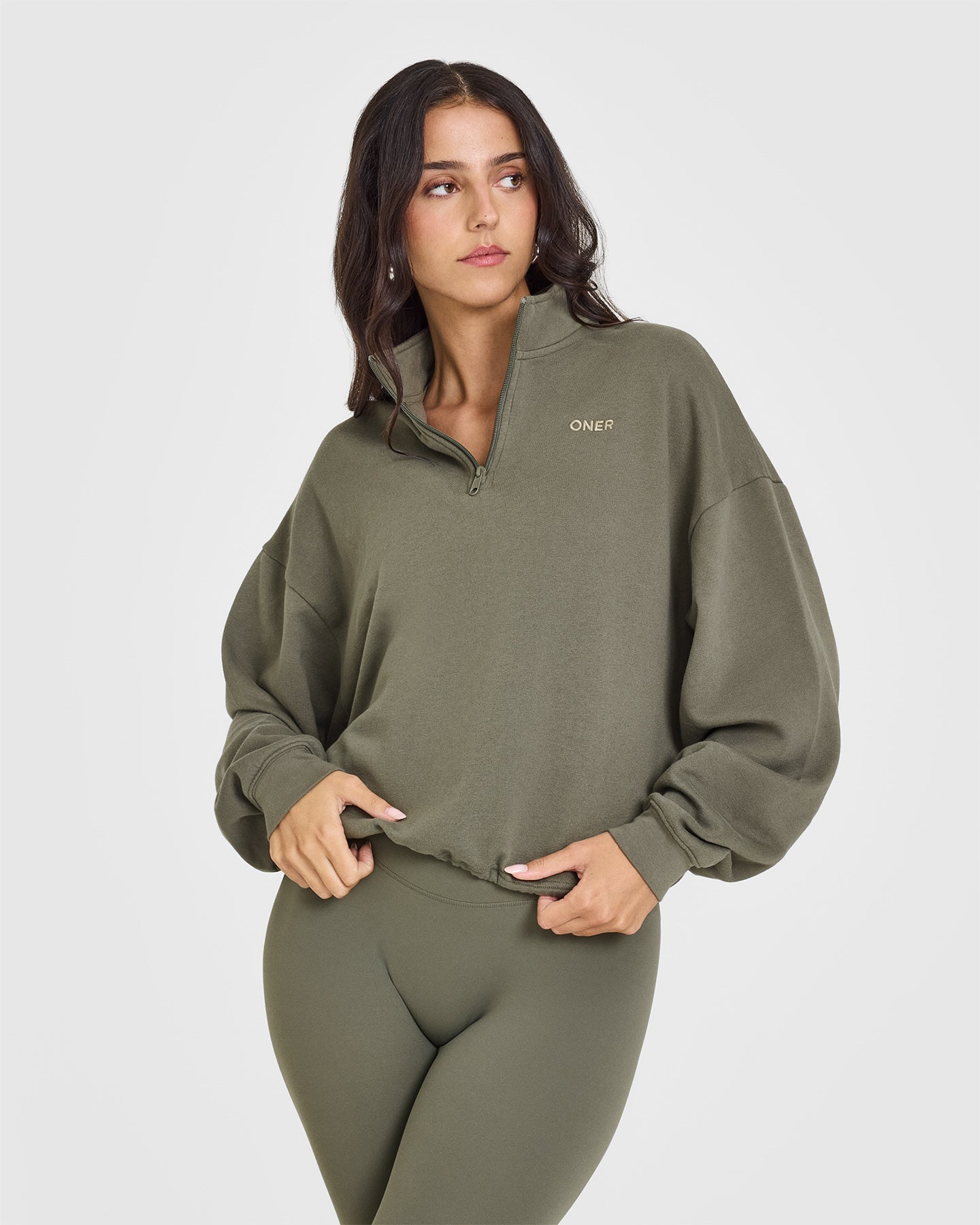 Mid Weight 1/4 Zip Sweatshirt for Men & Women | Alpine Green | Comfortable Pullover Fleece for Hiking, Camping & Outdoor Activities