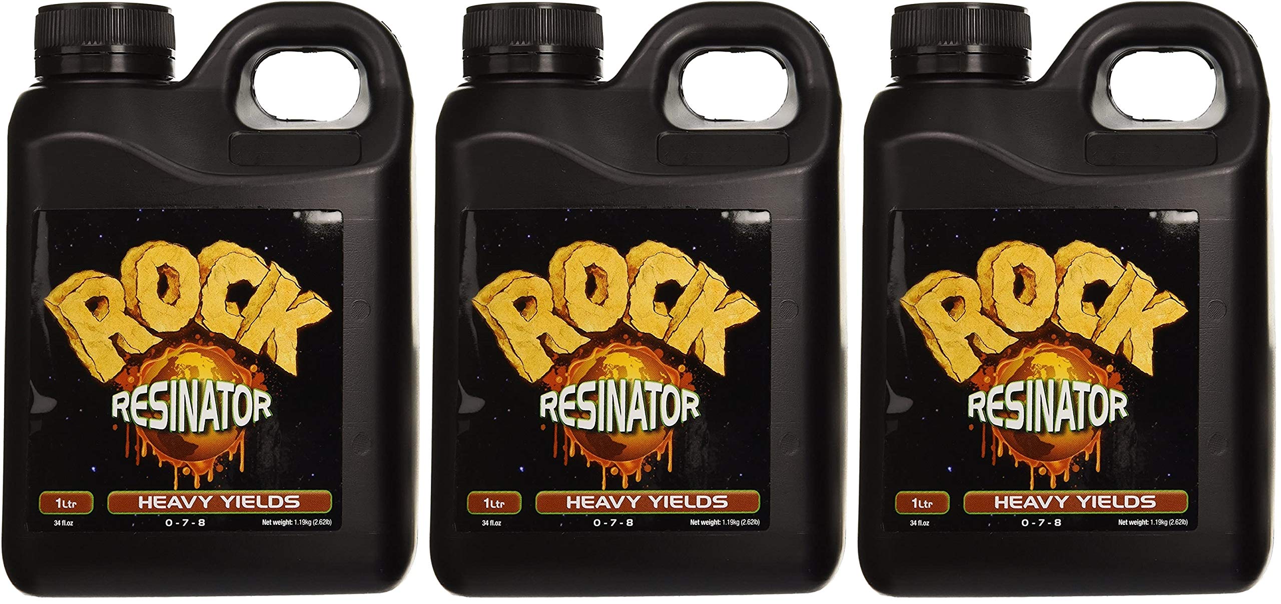 Rock Nutrients Rock Resinator Heavy Yields Plant Booster - 1 Liter (3-Pack) for Hydroponics, Indoor & Outdoor Gardening - Maximize Flowering & Fruit Production