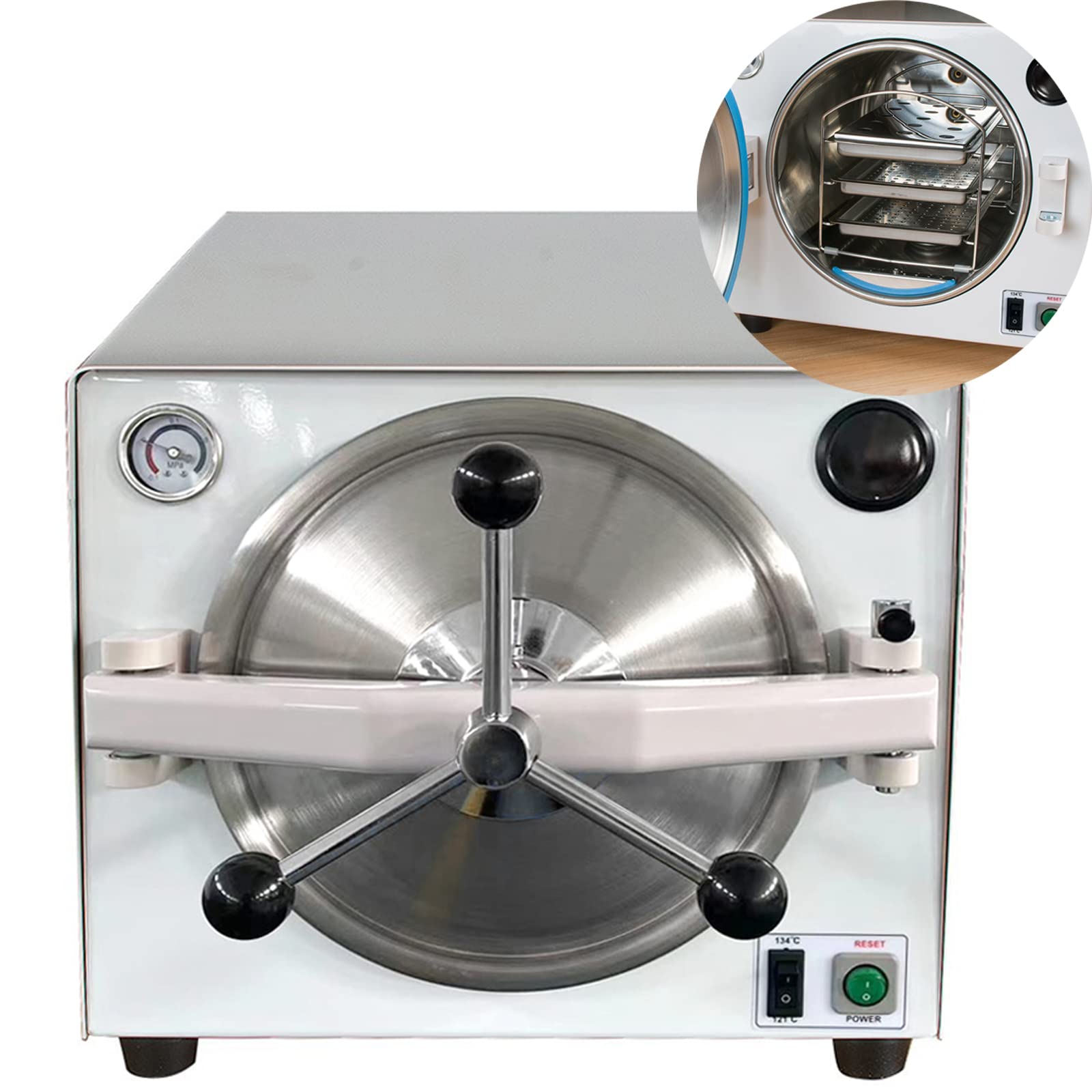 18L Steam Autoclave Sterilizer Machine - 900W Lab Autoclave with Safety Lock, Stainless Steel Chamber for Medical, Dental, Tattoo Equipment Sterilization (Ideal for Clinics, Laboratories & Beauty Salons)