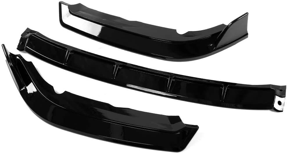 2019-2021 Honda Civic Sedan Front Bumper Lip Spoiler - IK Style 3-Piece Gloss Black/Carbon Fiber Design - Enhances Aerodynamics & Sporty Look for Daily Driving & Car Shows