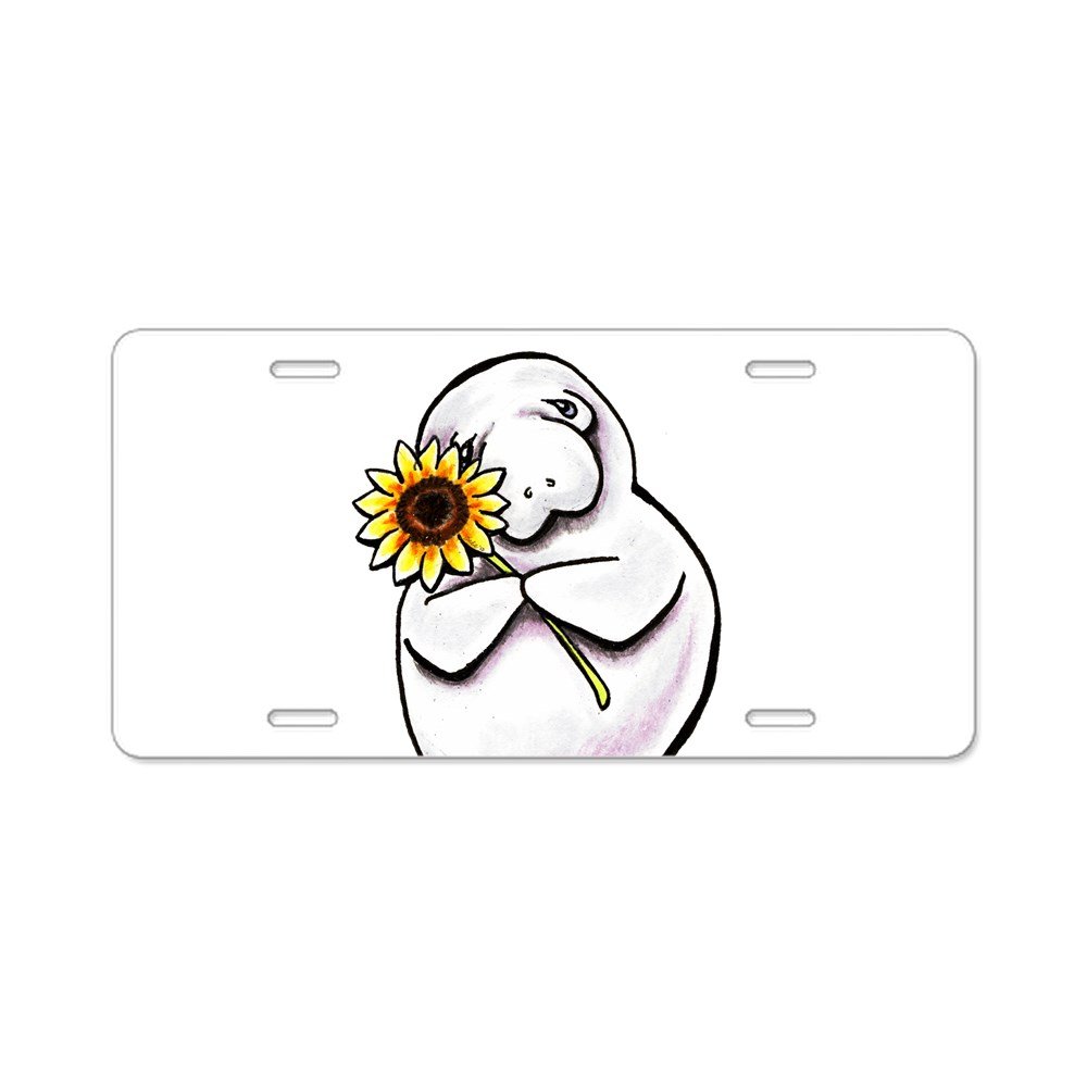 Sunny Manatee Aluminum License Plate - Front Vanity Tag for Cars & Trucks - Perfect for Florida Lovers & Beach-Themed Vehicles