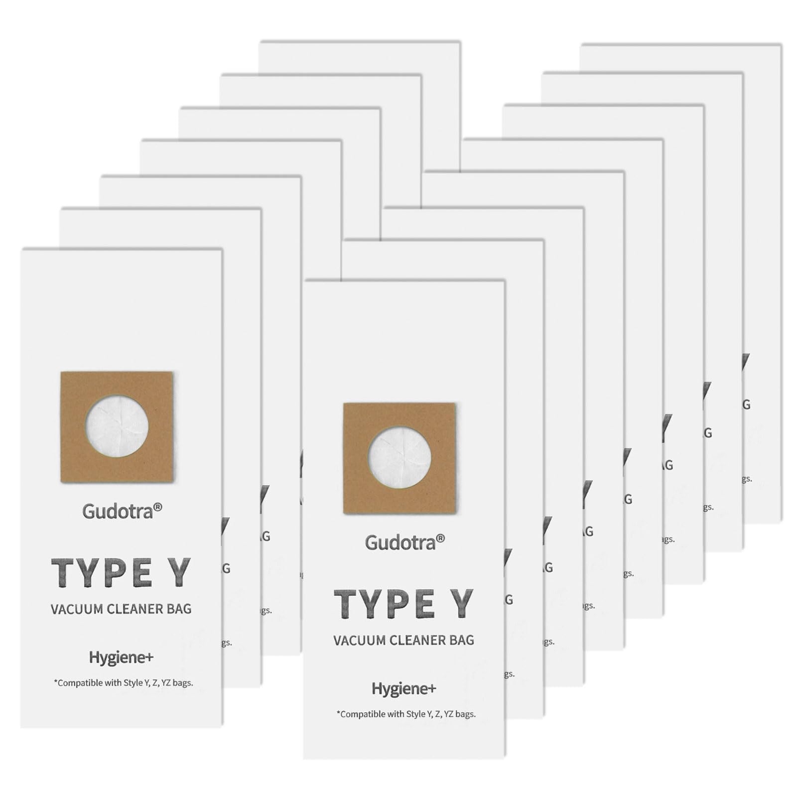 15 Pack Type Y Vacuum Dust Cleaner Bags Replacement for Hoover WindTunnel Upright Vacuum - Compatible with Style Y, Z, YZ - Replaces Part 4010100Y - Ideal for Home Cleaning, Pet Hair Removal & Allergen Reduction