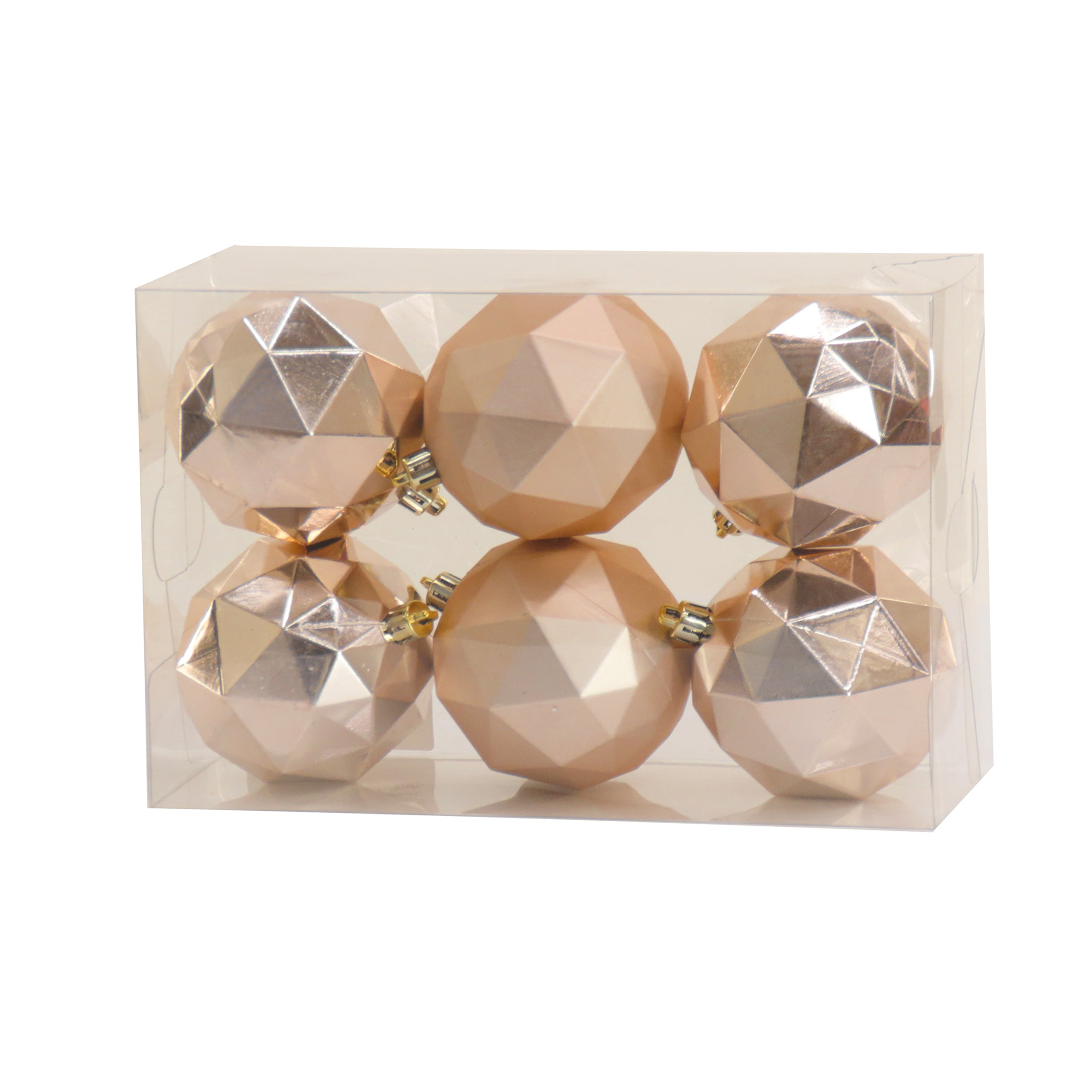 6 Piece Shatterproof Geometric Silver Christmas Tree Ornaments - Elegant Holiday Decor for Home, Party & Gift Giving