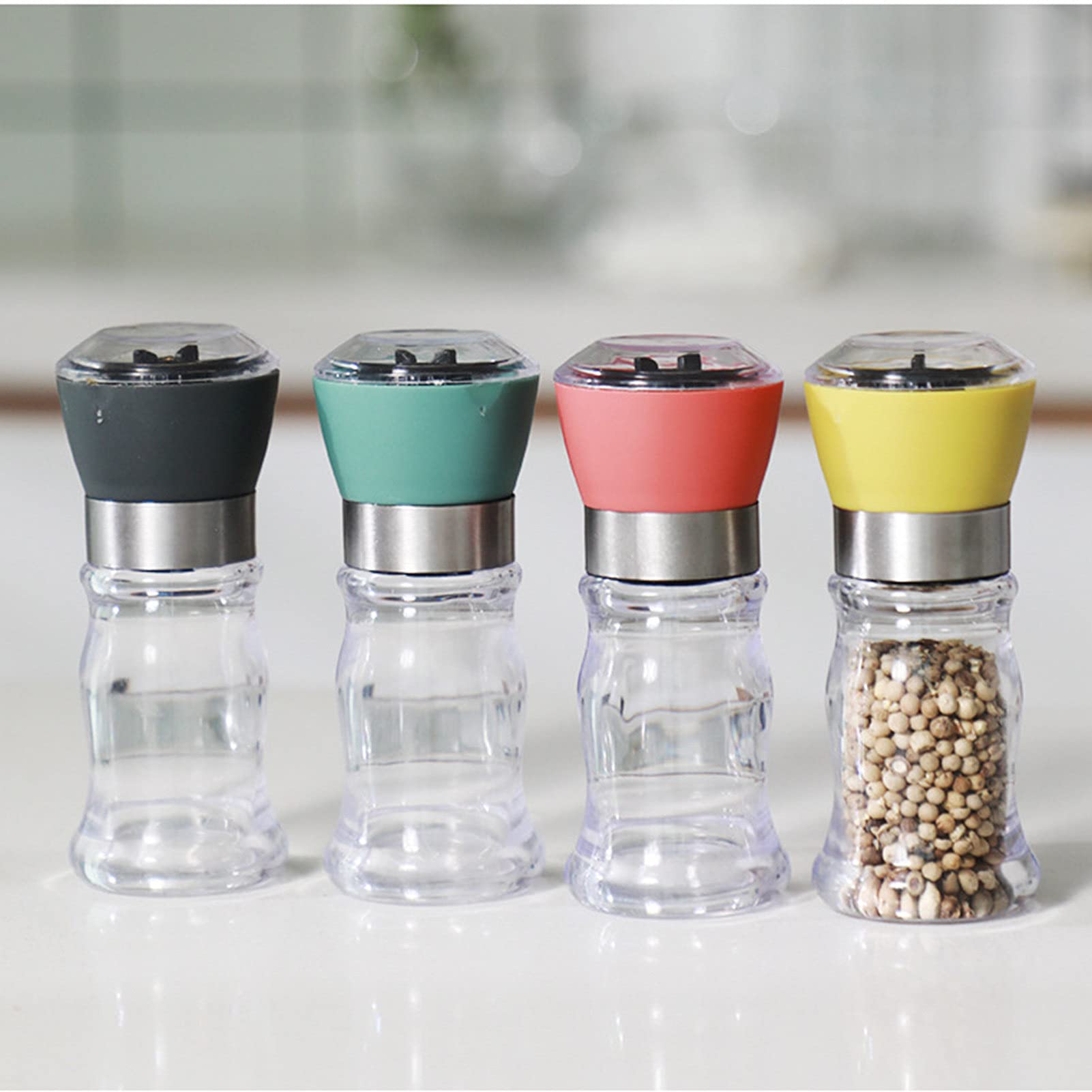 Premium Glass Salt and Pepper Grinder Set - Handmade Multifunctional Spice Mill for Kitchen, Dining Table & BBQ - Perfect for Home, Restaurant & Outdoor Cooking
