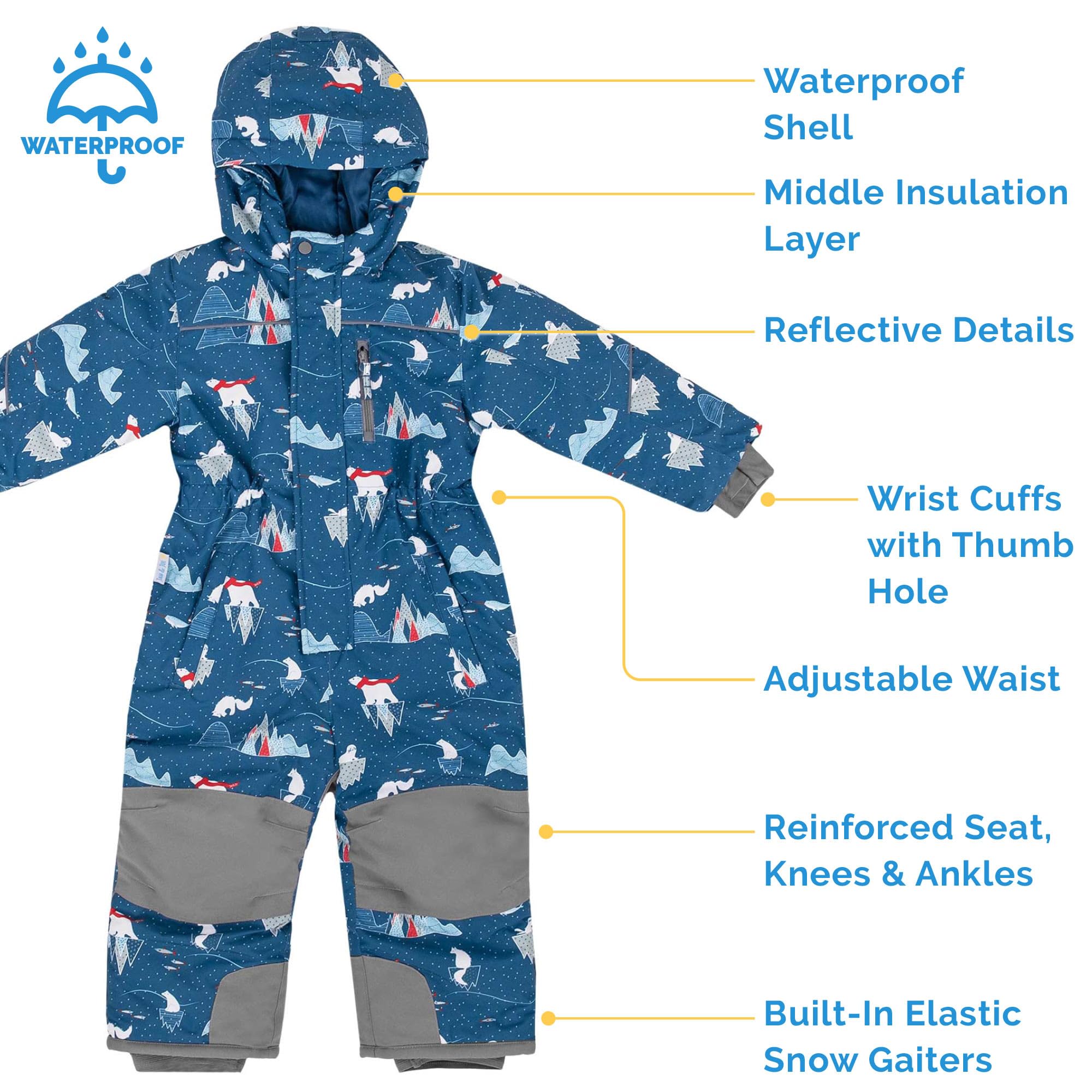 JAN & JUL Waterproof Insulated Snow Suit for Toddlers & Kids - Winter Outdoor Play, Skiing, Snowboarding & Cold Weather Protection
