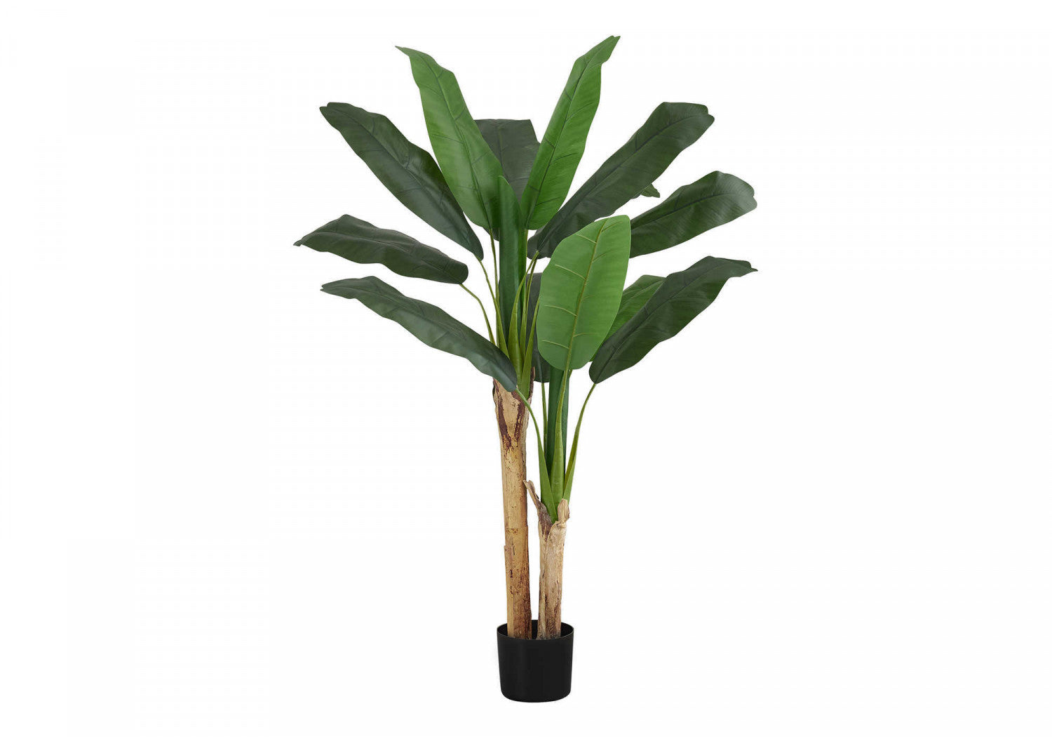 55 Inch Artificial Banana Tree with 6 Black Pots - Realistic Green Faux Plant for Home Decor, Office, Living Room, and Indoor Spaces