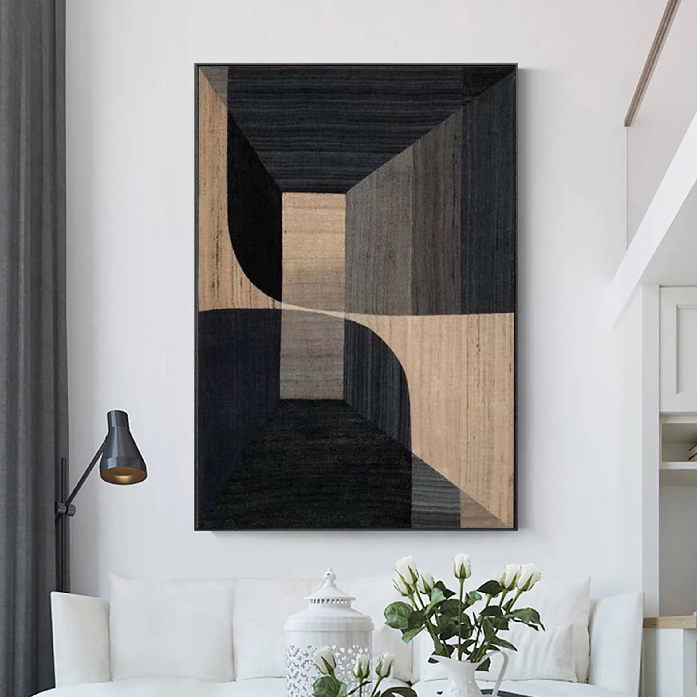 Beige & Brown Abstract Wall Art Print #BB045 - Modern Home Decor for Living Room, Bedroom & Office