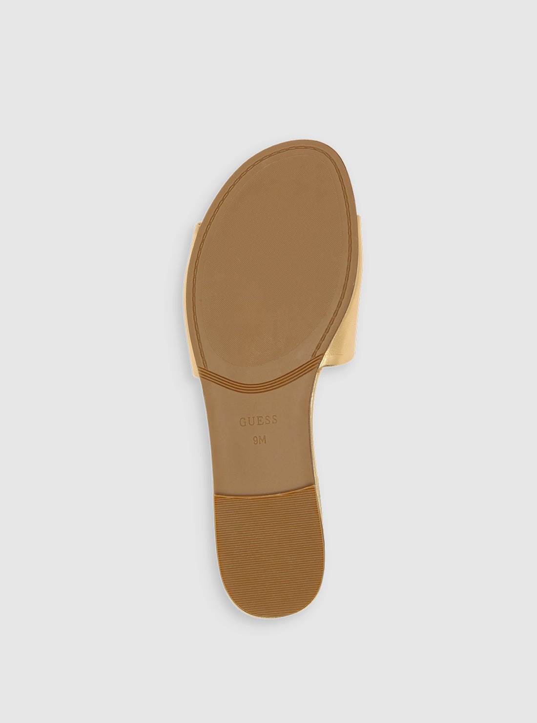 Gold Tashia Cutout Logo Slides - Comfortable Summer Sandals for Women - Perfect for Beach, Pool, and Casual Outings