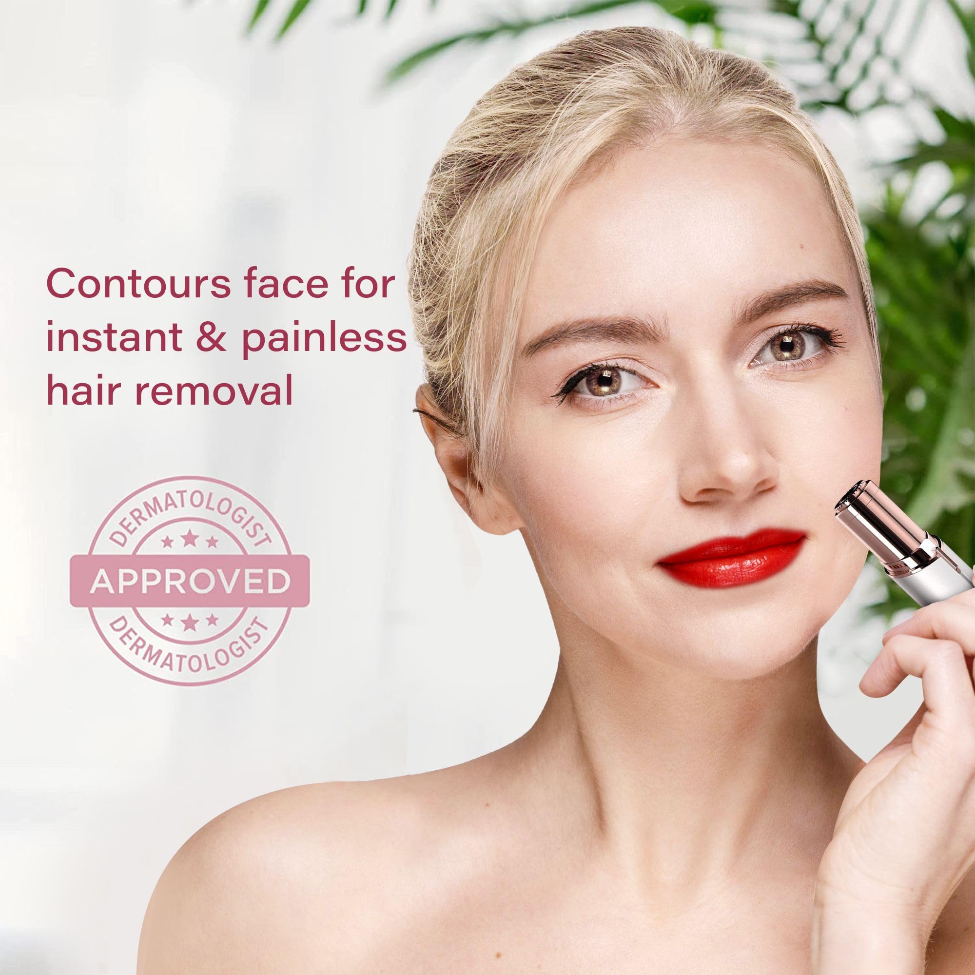 VISOFO Electric Facial Hair Remover for Women - Painless Dermaplaning Tool, Epilator & Trimmer for Upper Lip, Chin & Face | Smooth Skin Beauty Gadget | Perfect for Home Spa, Travel & Daily Skincare Routine (Coral)