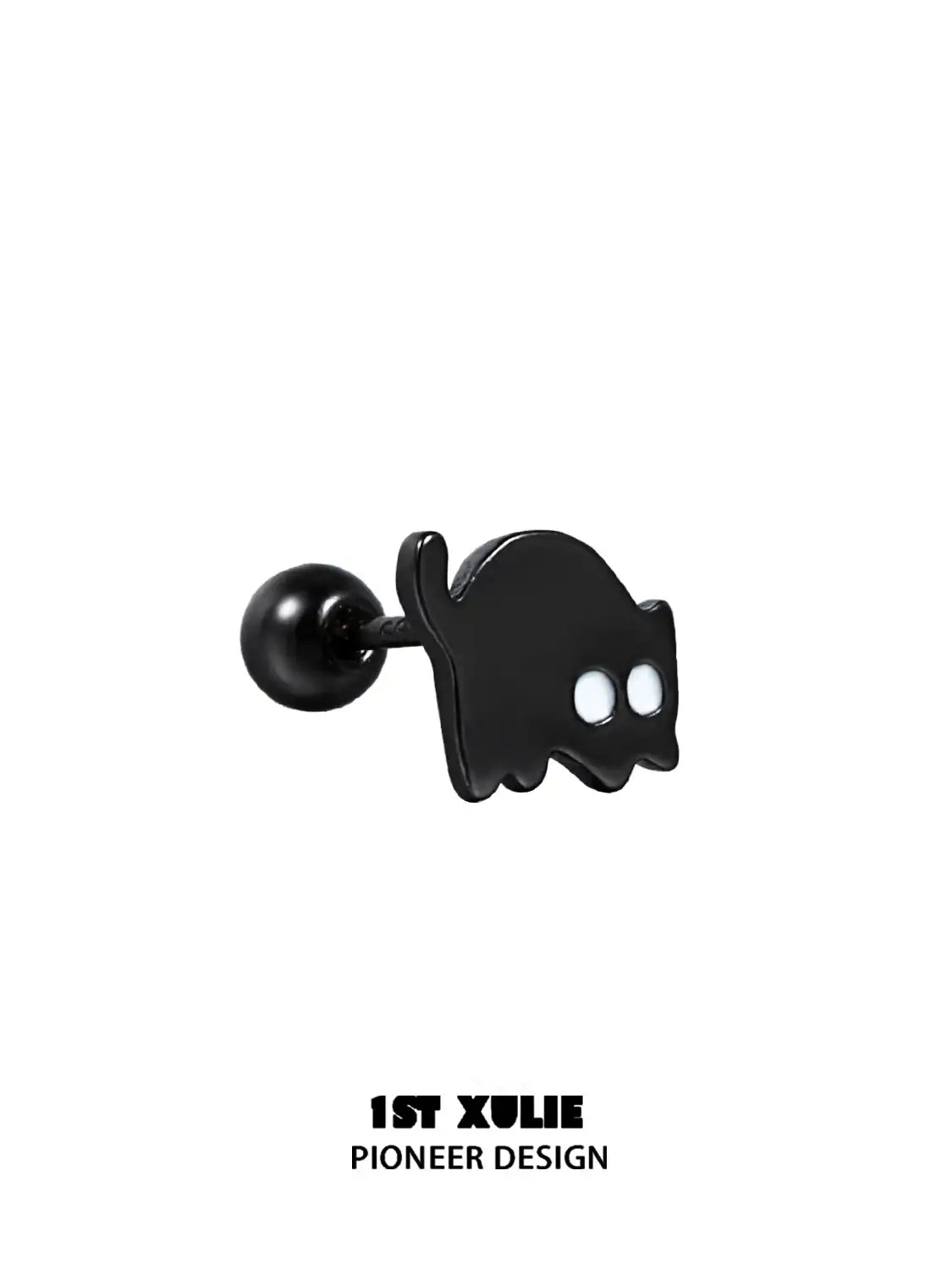 Ghosts Black Cat S925 Sterling Silver Stud Earrings for Women - Halloween Jewelry, Gothic Fashion Accessory, Perfect for Parties & Everyday Wear