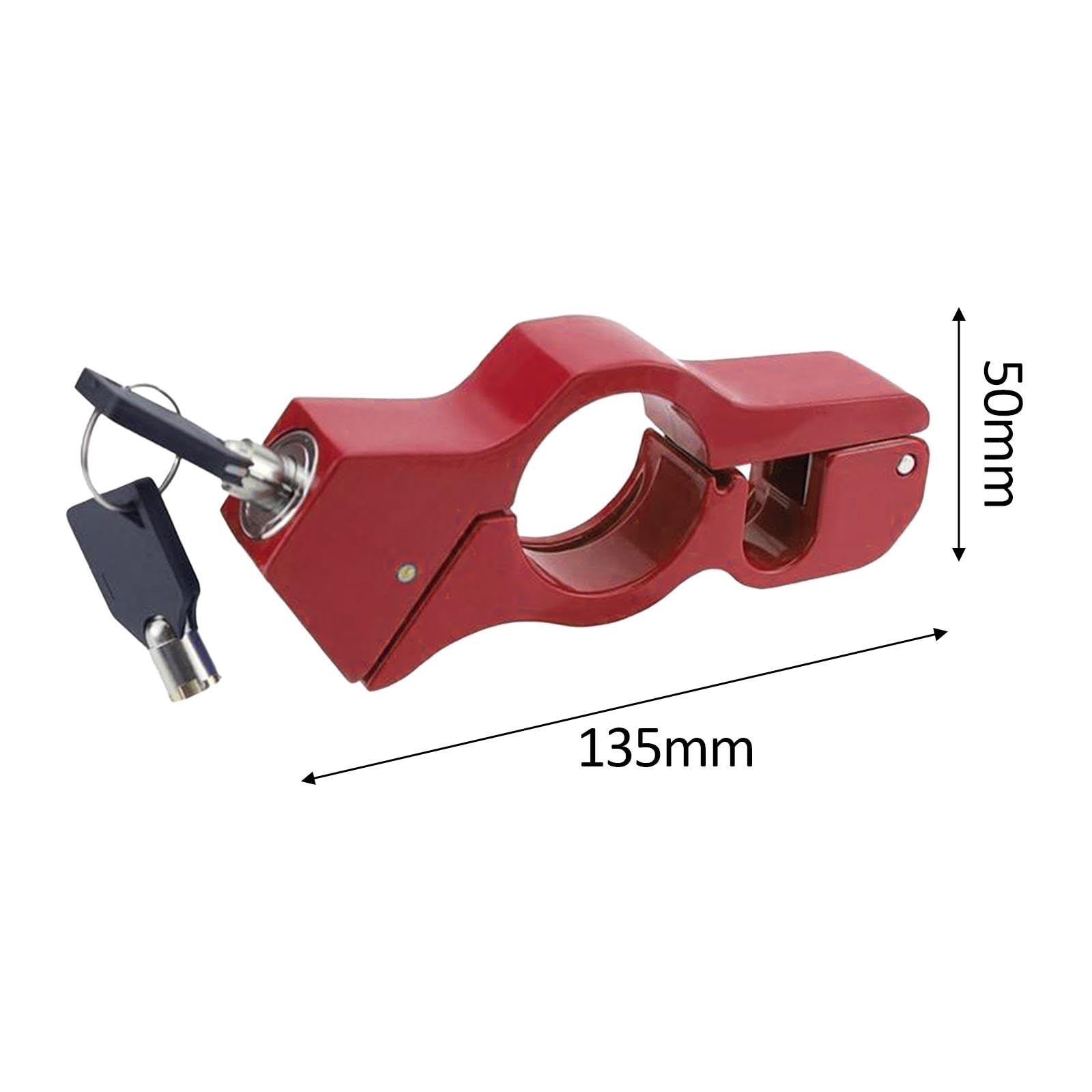 JicSuXi Motorcycle Handlebar Lock with 2 Keys - Universal Throttle Lock for Scooters & Electric Bikes (Red) - Secure Parking & Theft Protection for Urban Commuting