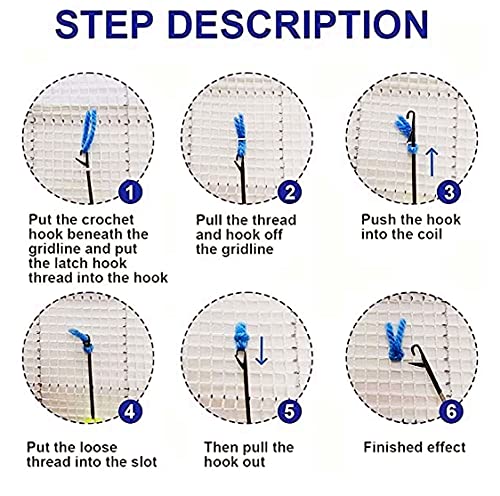 Round Latch Hook Rug Kit for Adults Beginners - DIY Needle Crochet Yarn Embroidery Carpet Kit with Hook Tools, 45x45cm White Elephant Design - Perfect for Home Decor, Christmas Gifts & Cozy Living Room Accents (ZD164)