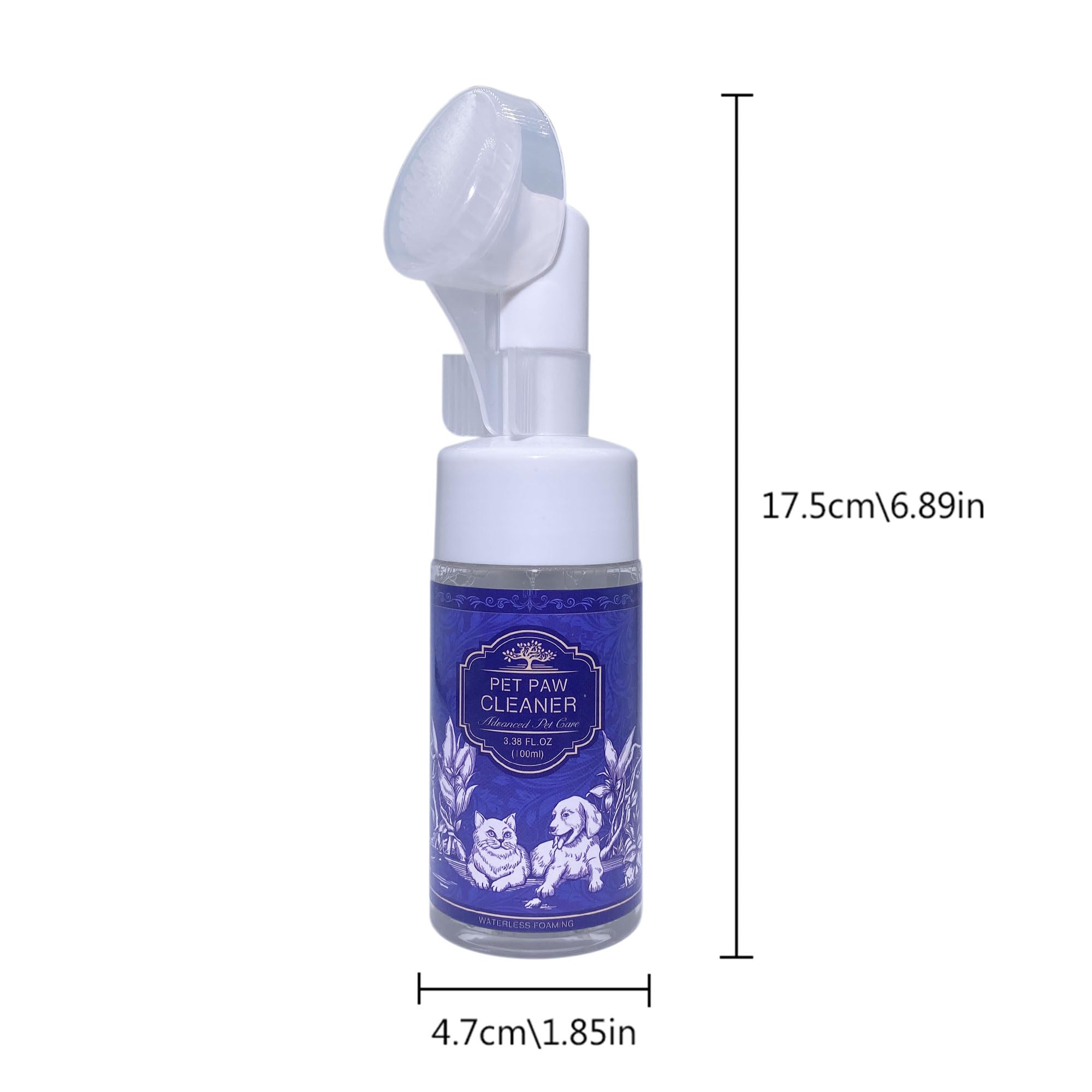 No Rinse Waterless Dog Paw Cleaner with Bath Brush - pH Balanced Muddy Paw Wash for Large Dogs - Treats Yeast Infections & Keeps Paws Clean - Perfect for Post-Walk Cleaning, Travel & Outdoor Adventures