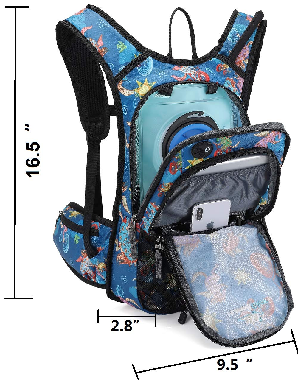 15L Lightweight Insulated Hydration Backpack with 2L Water Bladder - Perfect for Hiking, Running, Camping & Biking - Durable Daypack for Men & Women - Stay Hydrated During Outdoor Adventures, Festivals & Sports Activities