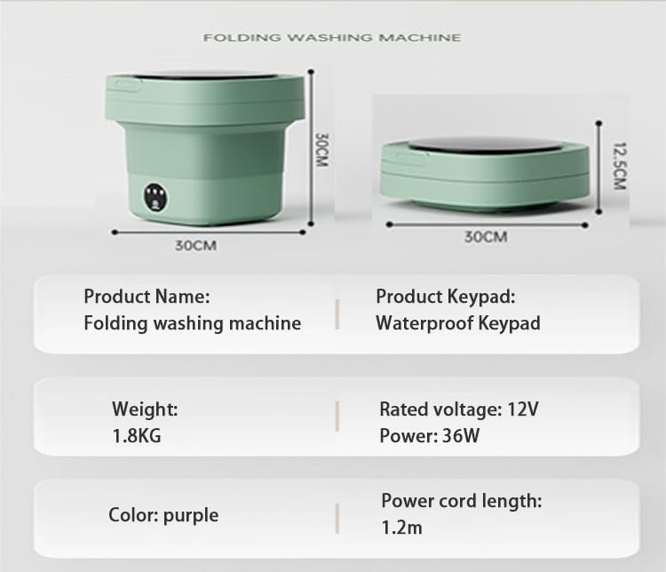 8L Portable Washing Machine - Mini Foldable Bucket Washer for Baby Clothes & Underwear | Compact, Lightweight for Camping, RV Travel & Small Spaces | Perfect for Apartments, Dorms & Outdoor Adventures