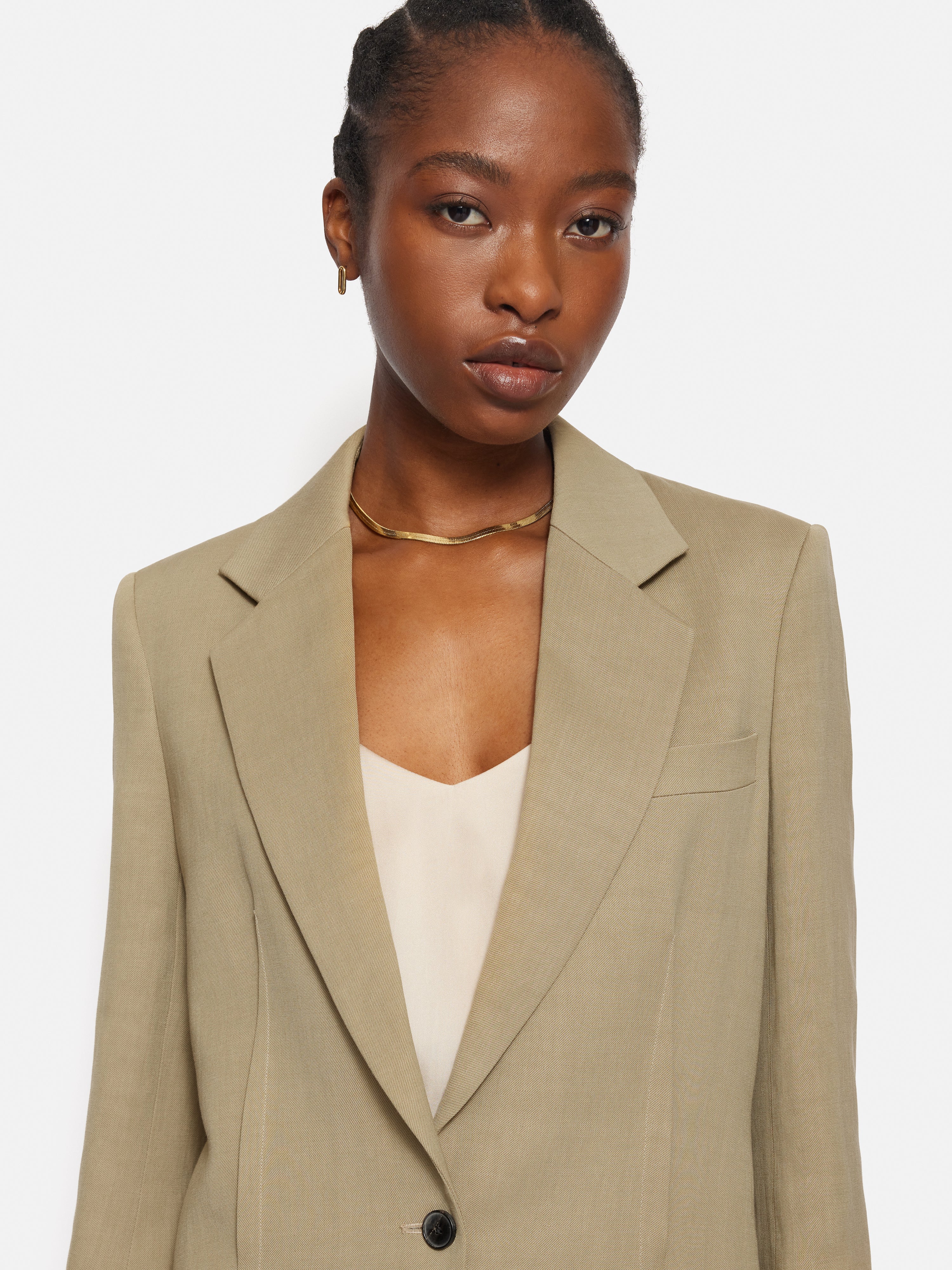 Italian Linen Gibson Blazer for Women | Premium Sand Color Lightweight Summer Blazer | Perfect for Office Wear, Business Meetings & Smart Casual Outfits