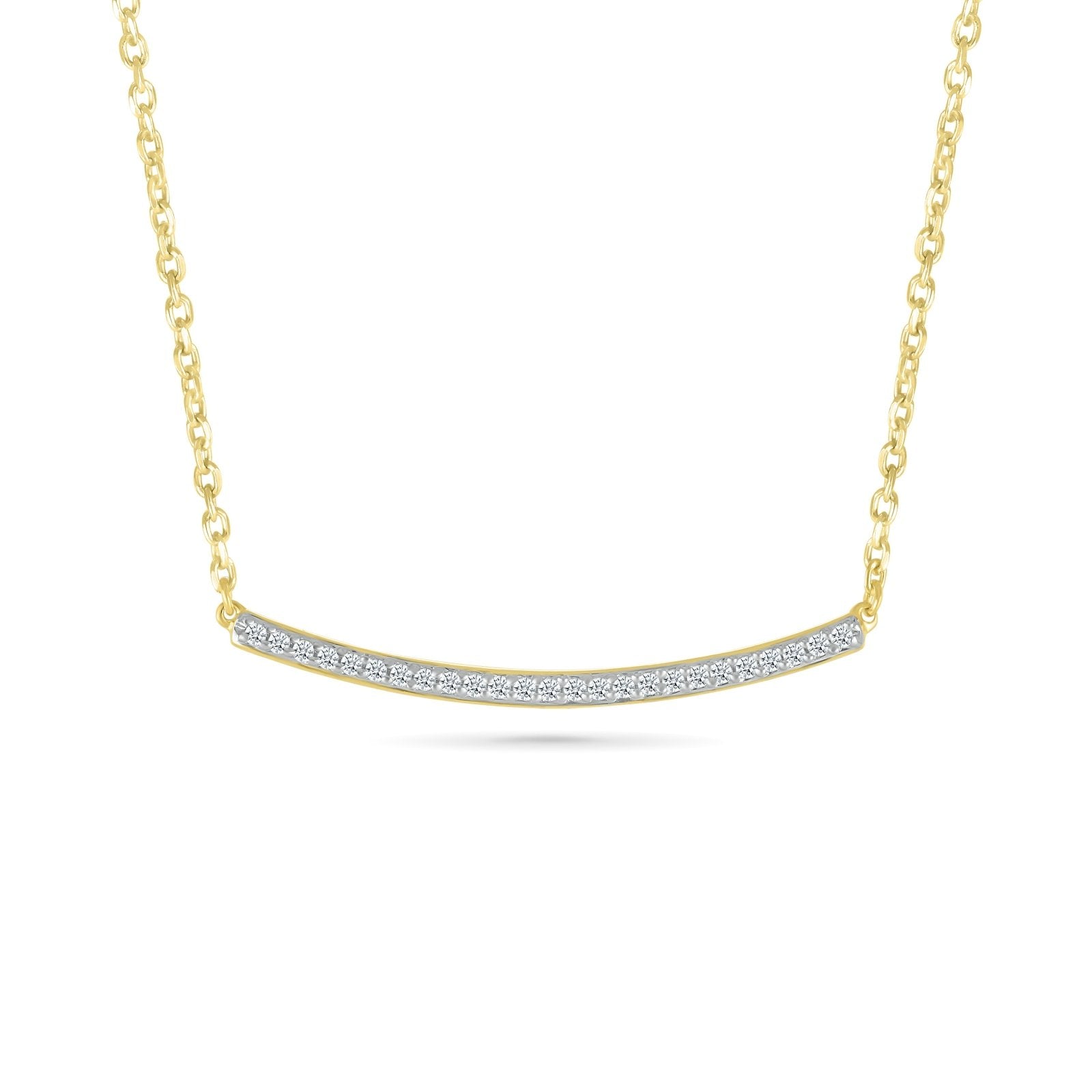 10k Yellow Gold Diamond Bar Necklace for Women - Elegant Minimalist Pendant Jewelry for Everyday Wear & Special Occasions