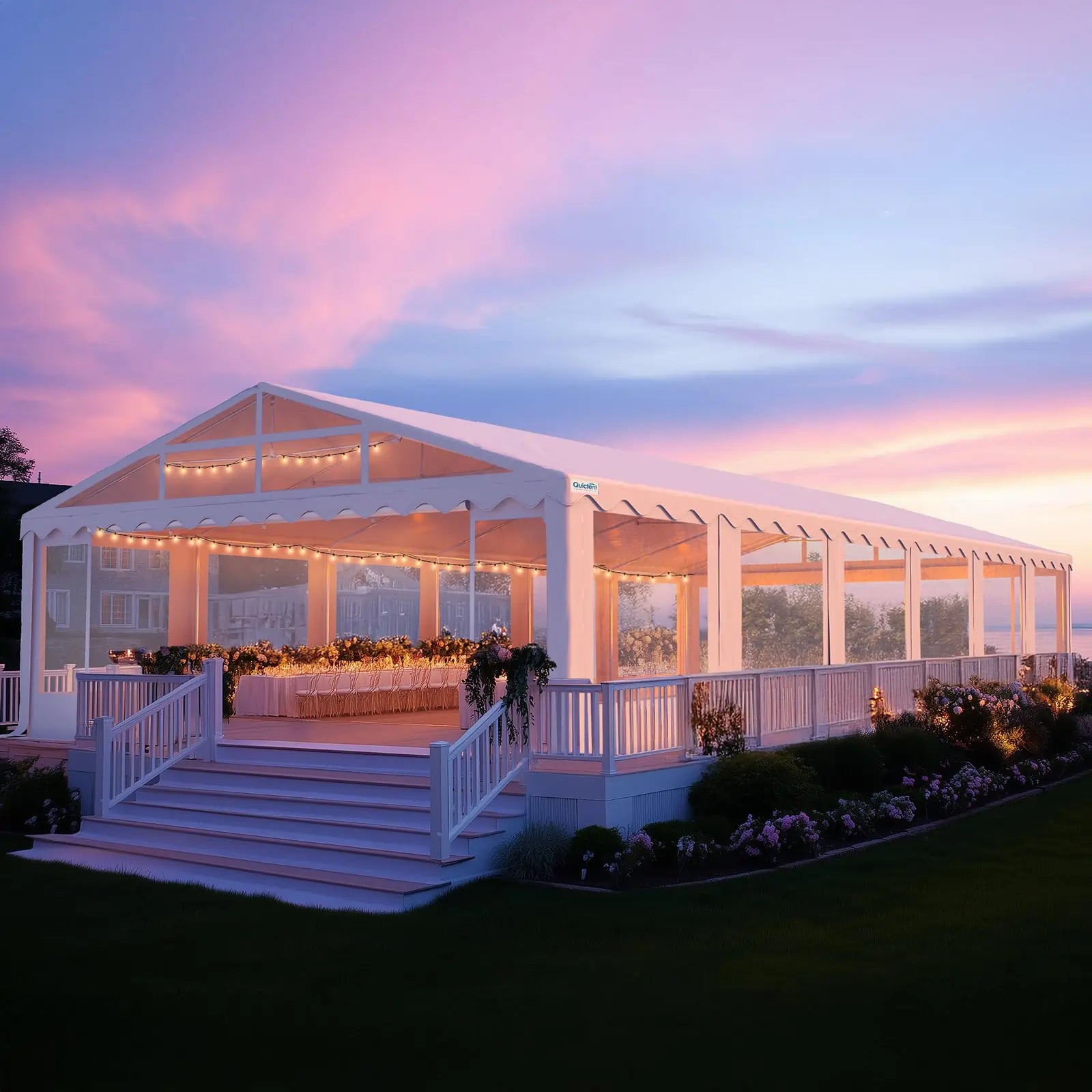 20' x 40' Party Tent with Clear Sidewalls - Waterproof Outdoor Canopy for Weddings, Events & Camping - Heavy Duty Commercial Shelter with Removable Walls