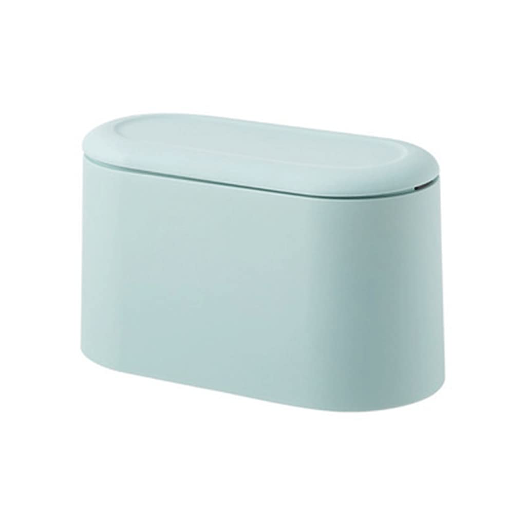 FEER Small Trash Can Mini Desktop Waste Bin - 13x22cm Compact Tabletop Garbage Bin for Office, Bedroom, Bathroom - Blue Color Organizer for Paper Clips, Pens & Desk Sundries