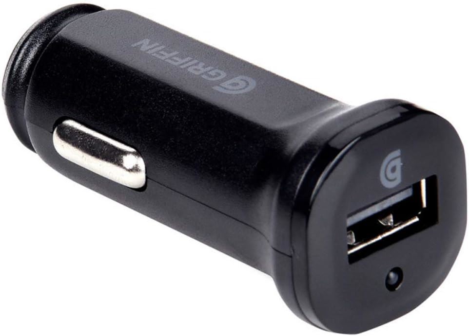 Griffin 2.4A Fast USB Car Charger Adapter - Dual Port High Speed Charging for iPhone, Android, iPad - Perfect for Road Trips & Commuting (Black) GP-012-BLK