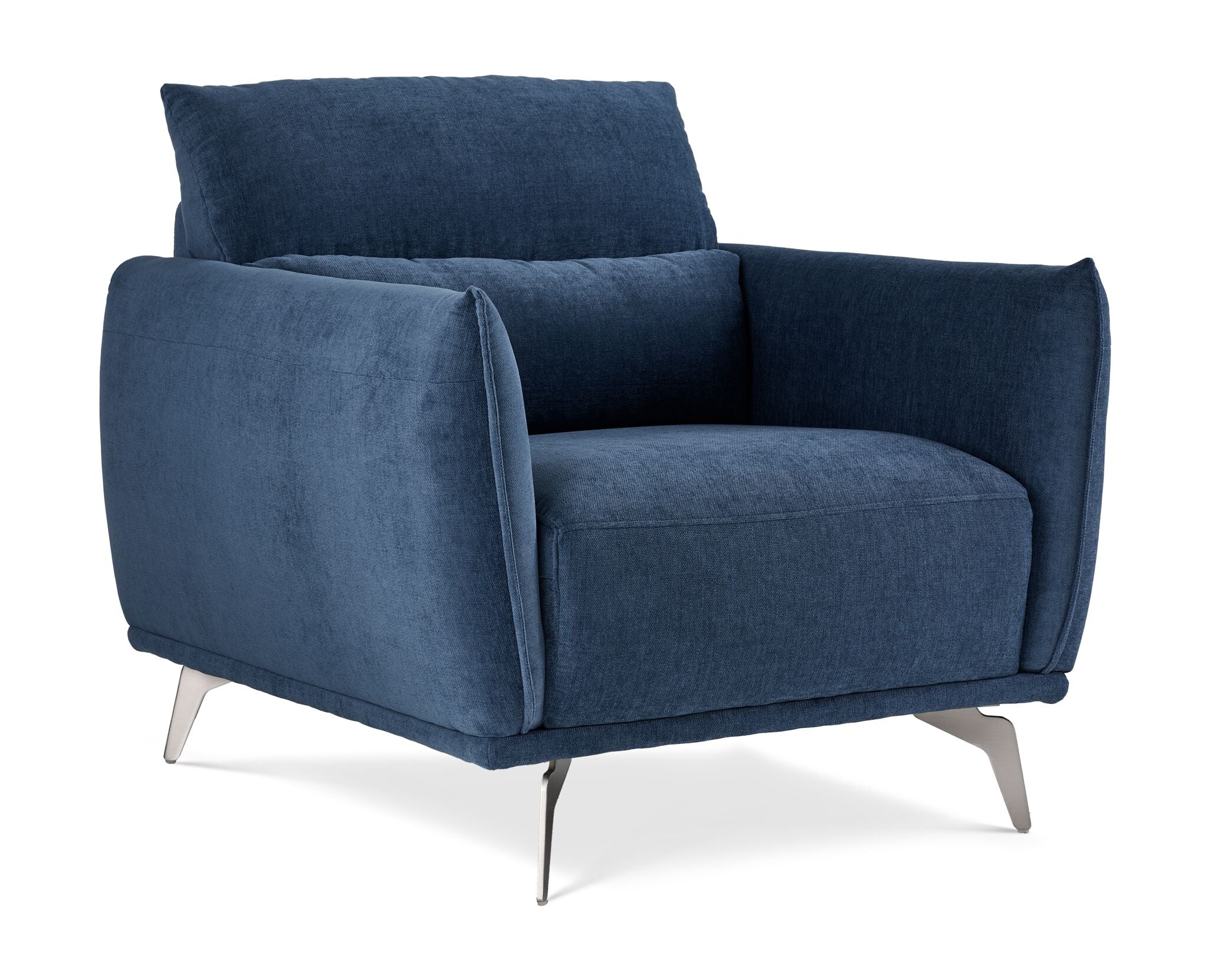 Arie Chair - Modern Blue Accent Chair for Living Room, Bedroom & Office - Comfortable Upholstered Lounge Chair with Sturdy Metal Legs