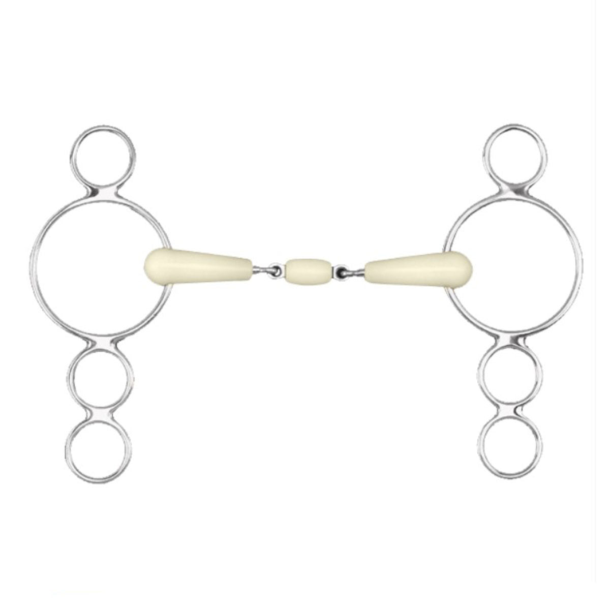 Happy Mouth 3 Ring Double Jointed Horse Gag Bit - Comfortable Equestrian Training Bit for Dressage & Jumping - Perfect for Horse Training and Riding Lessons