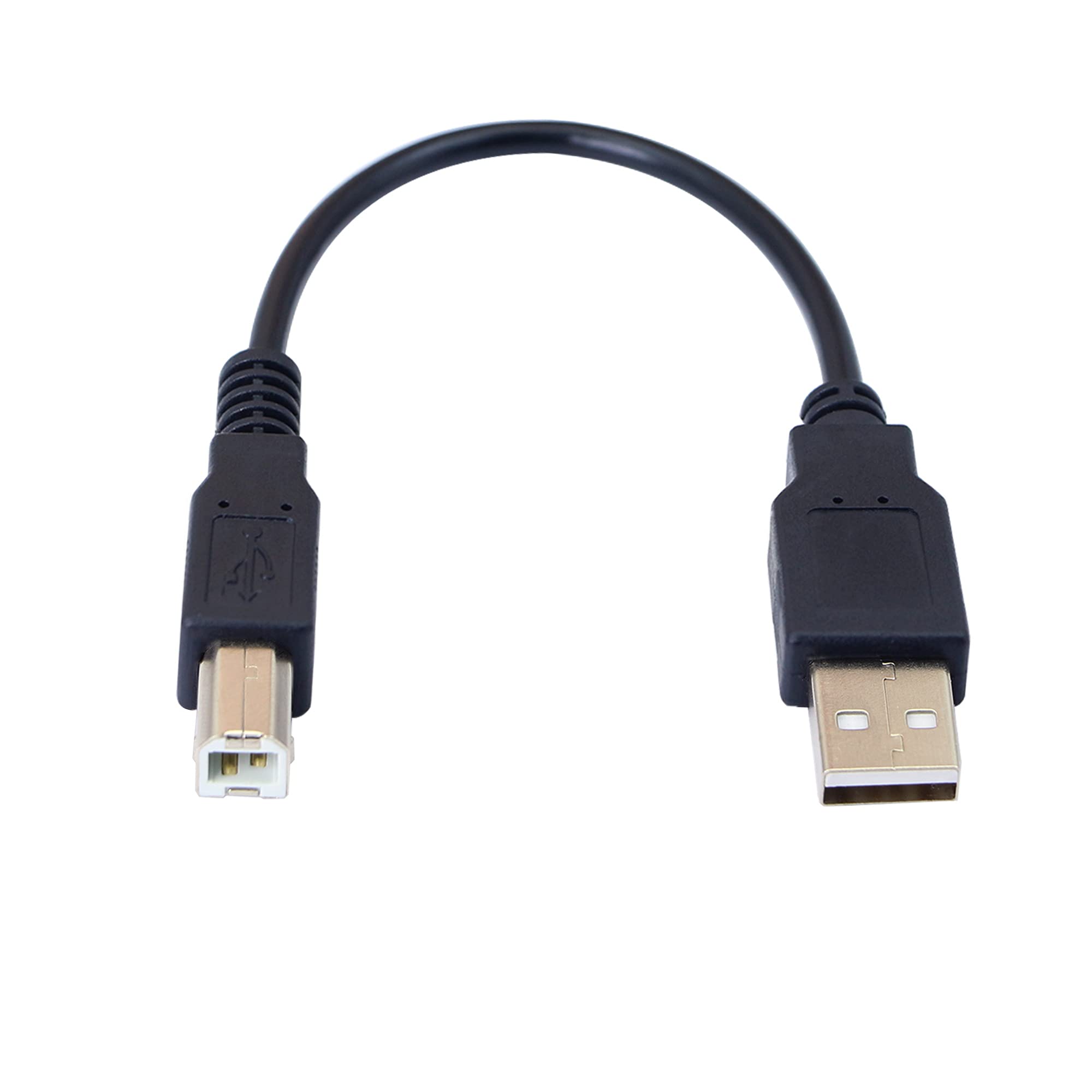 GINTOOYUN USB 2.0 Printer Cable - A Male to B Male High Speed Scanner Cord for Printers, Monitors, External Hard Drives - Durable Black USB Cable for Office & Home Use