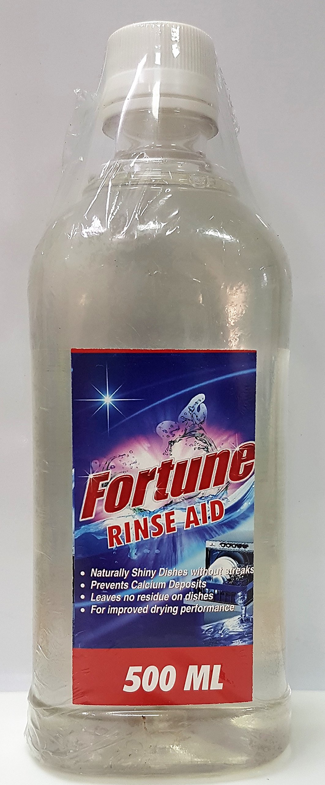 Fortune Rinse Aid Liquid (500ml) & Dishwasher Salt (1kg) - Universal Compatibility for All Dishwasher Brands - Perfect for Sparkling Clean Dishes in Every Wash