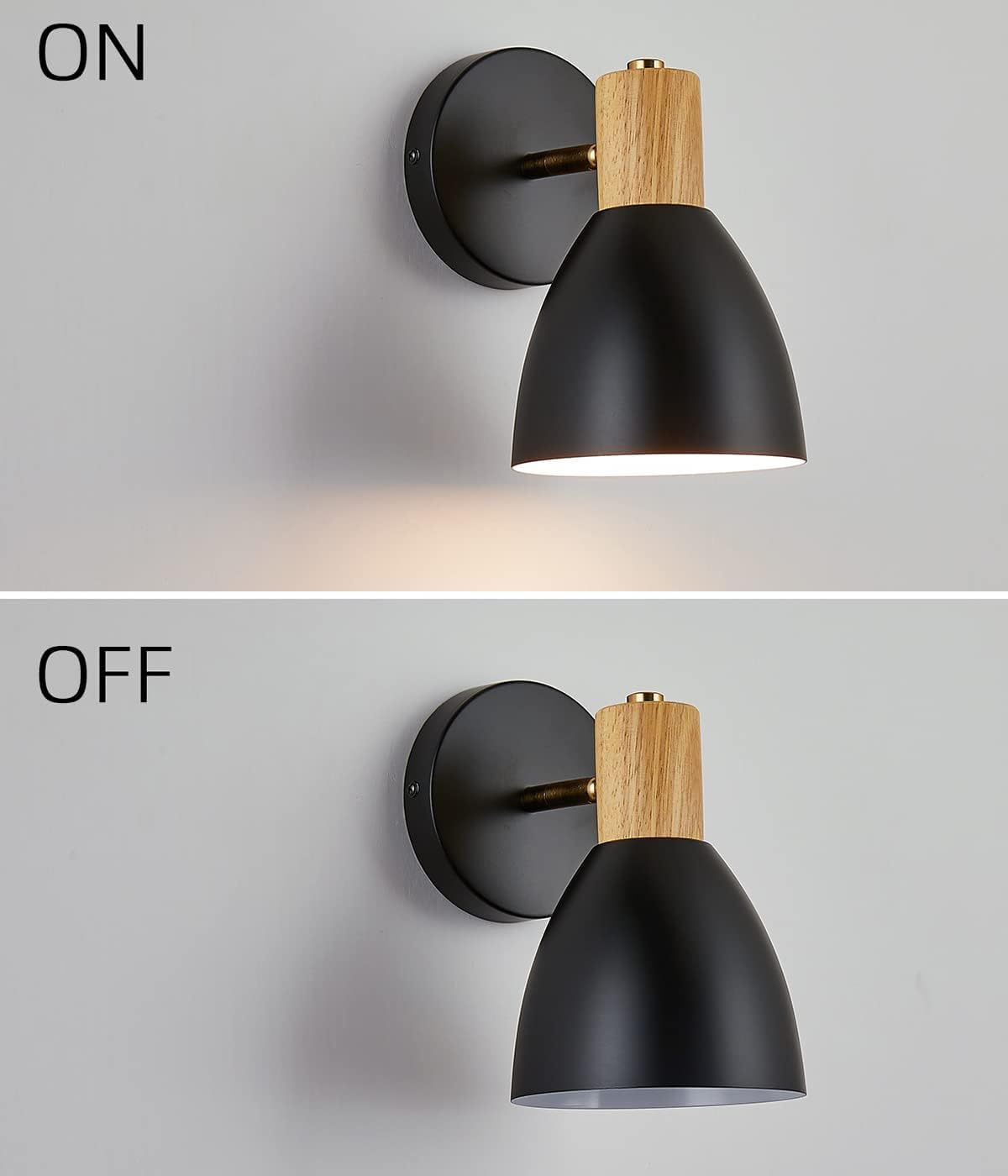 Industrial Wall Sconces Lighting Fixture - Adjustable Hardwired Wall Lamp for Bedroom, Bathroom, Hallway - Black Modern Farmhouse Light for Bedside Reading & Bathroom Sink Lighting - Perfect for Home Decor & Nighttime Ambience