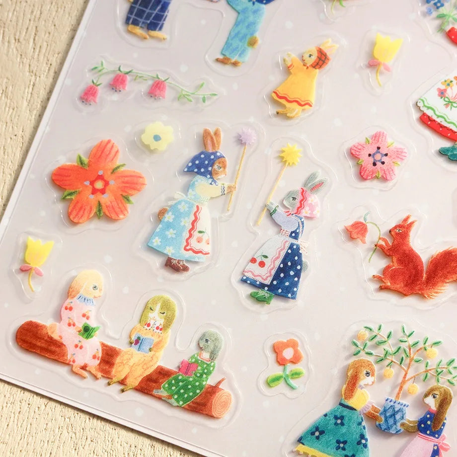 Aiko Fukawa Rabbit Garden Stickers - Cute Bunny Vinyl Decals for Laptops, Water Bottles, Notebooks & DIY Crafts - Perfect for Kids Room Decor, Scrapbooking & Gift Wrapping