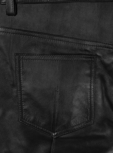 Men's Biker Style Skinny Jeans - Black Leather-Look Skin Tight Pants with 5 Pockets | Motorcycle Riding, Night Out, Casual Streetwear Fashion