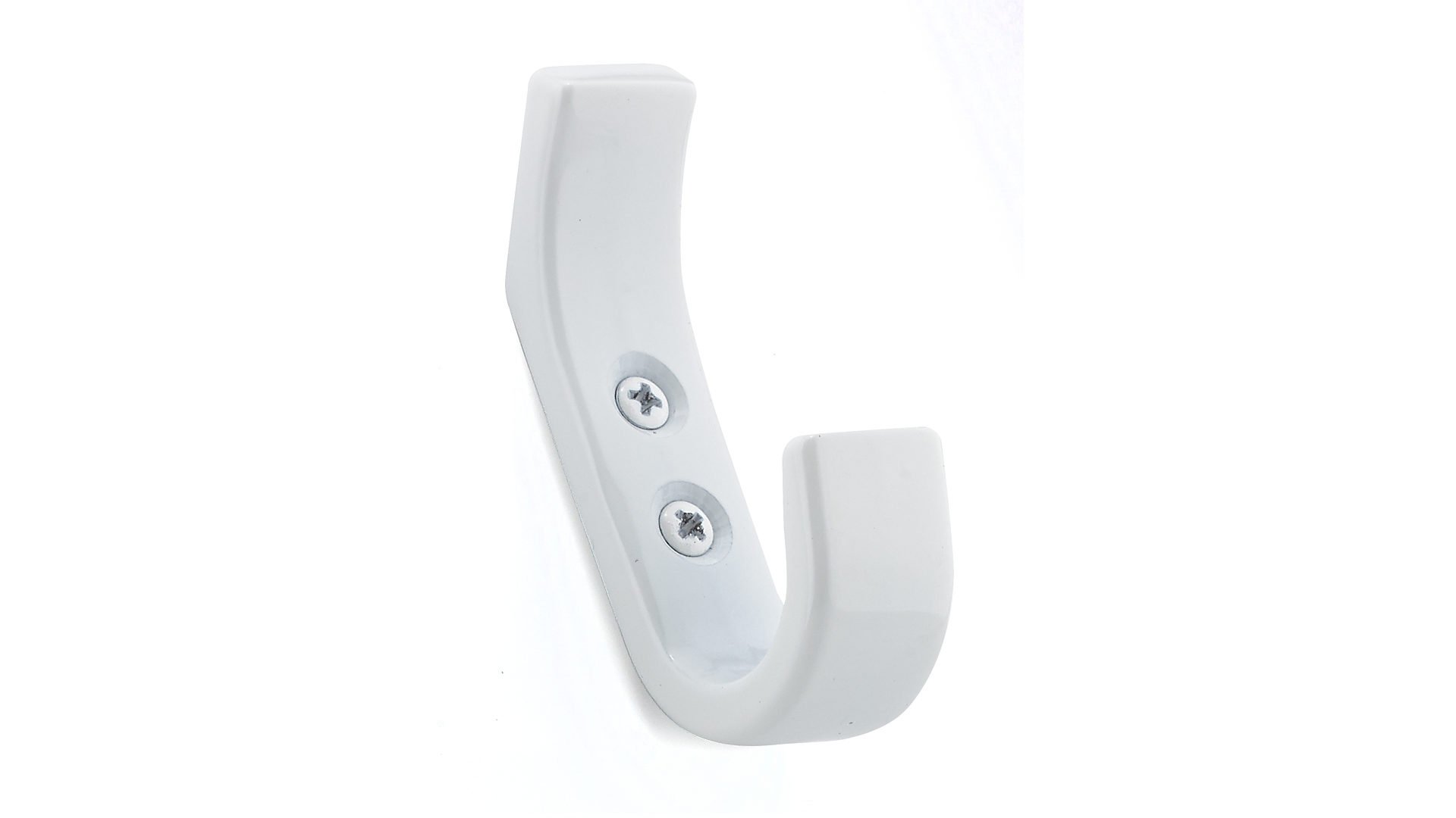 Richelieu T563030 White Metal Utility Hook - Heavy Duty Wall Hooks for Hanging Coats, Hats, Keys & Home Organization