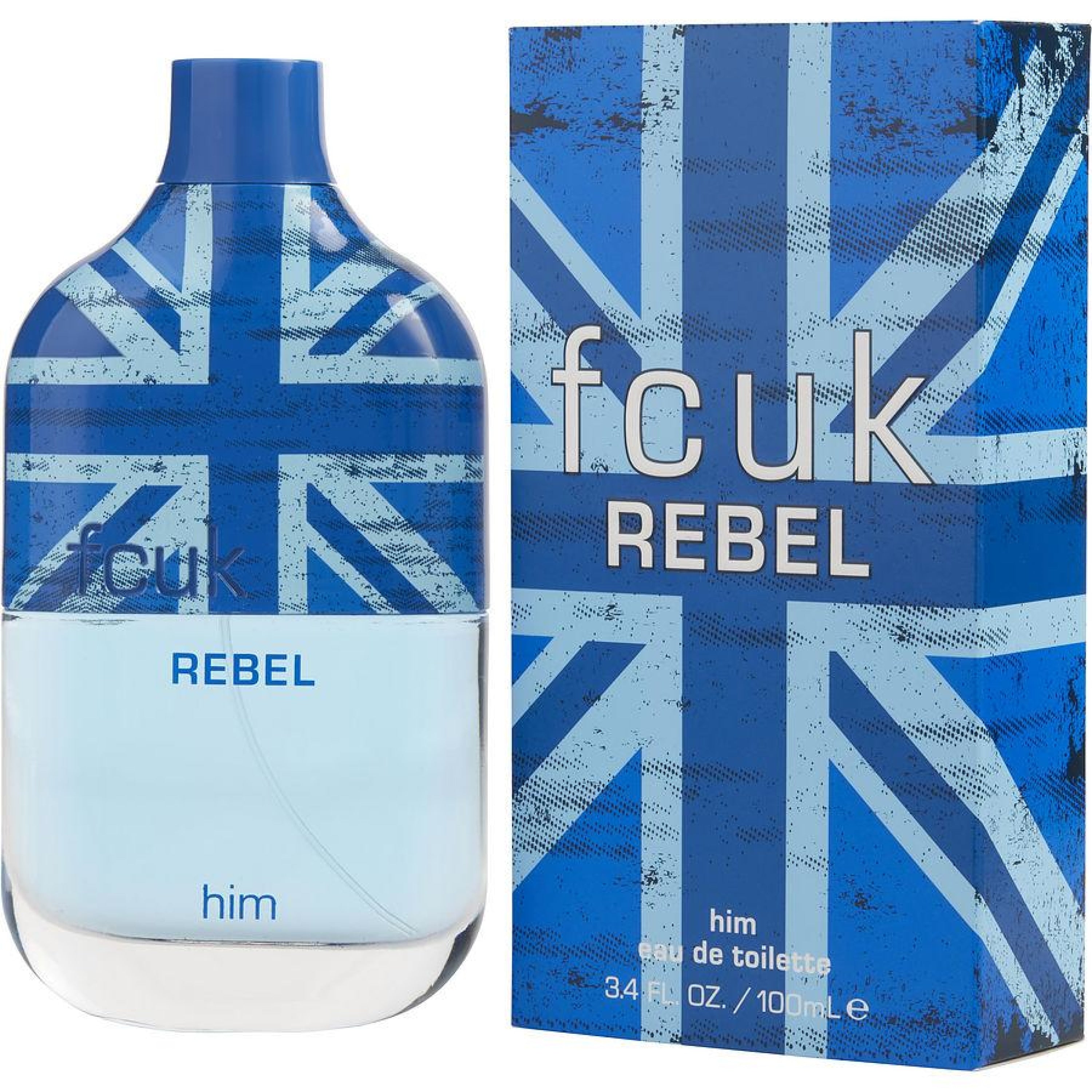 FCUK Rebel Him 100ML Eau De Toilette Spray for Men - Fresh Woody Fragrance for Day & Night Wear, Office & Date Nights