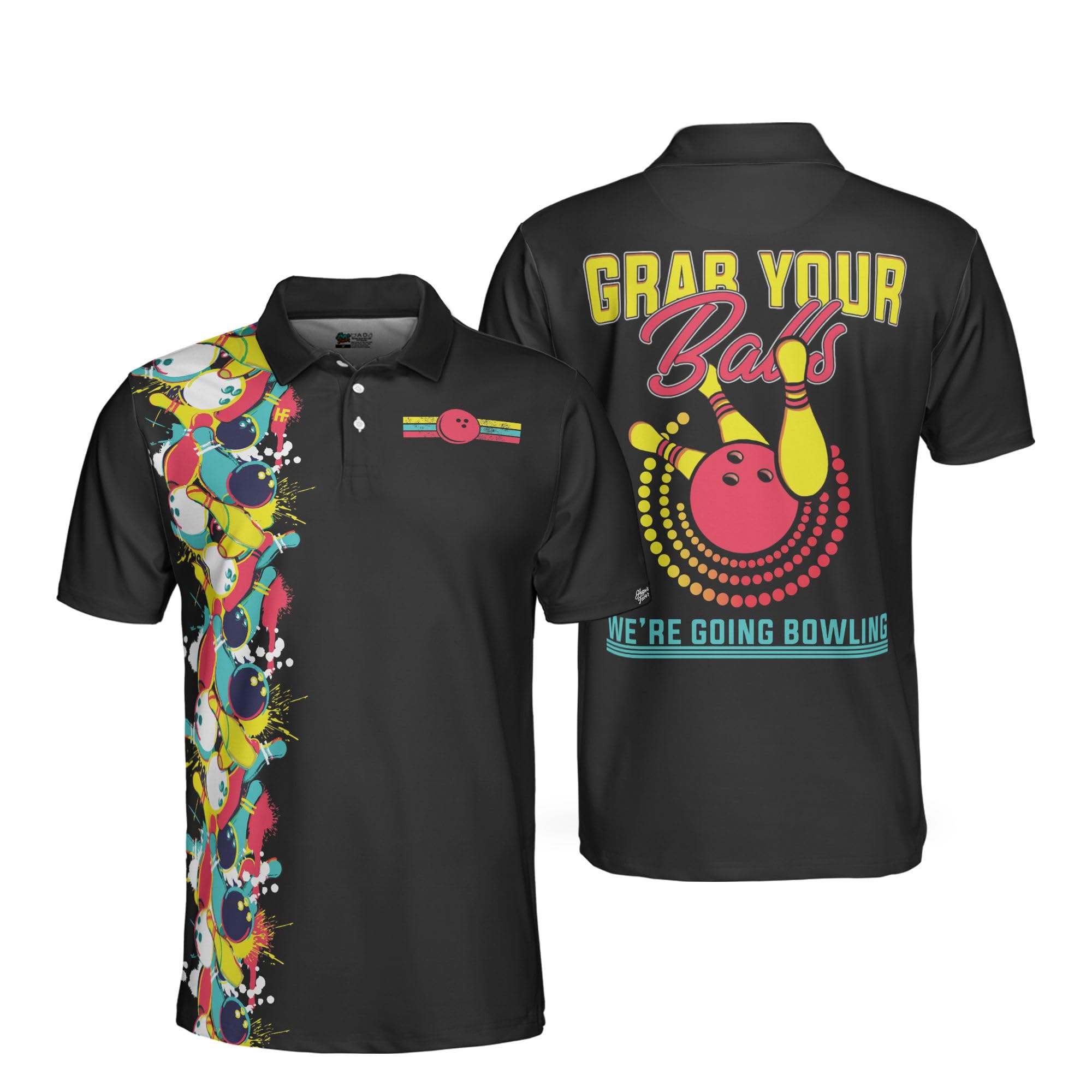 HYPERFAVOR Smart Bowling Polo Shirts for Men - Breathable Short Sleeve Performance Polo Set of 2 - Perfect for Bowling Tournaments, Golf Outings & Casual Summer Wear