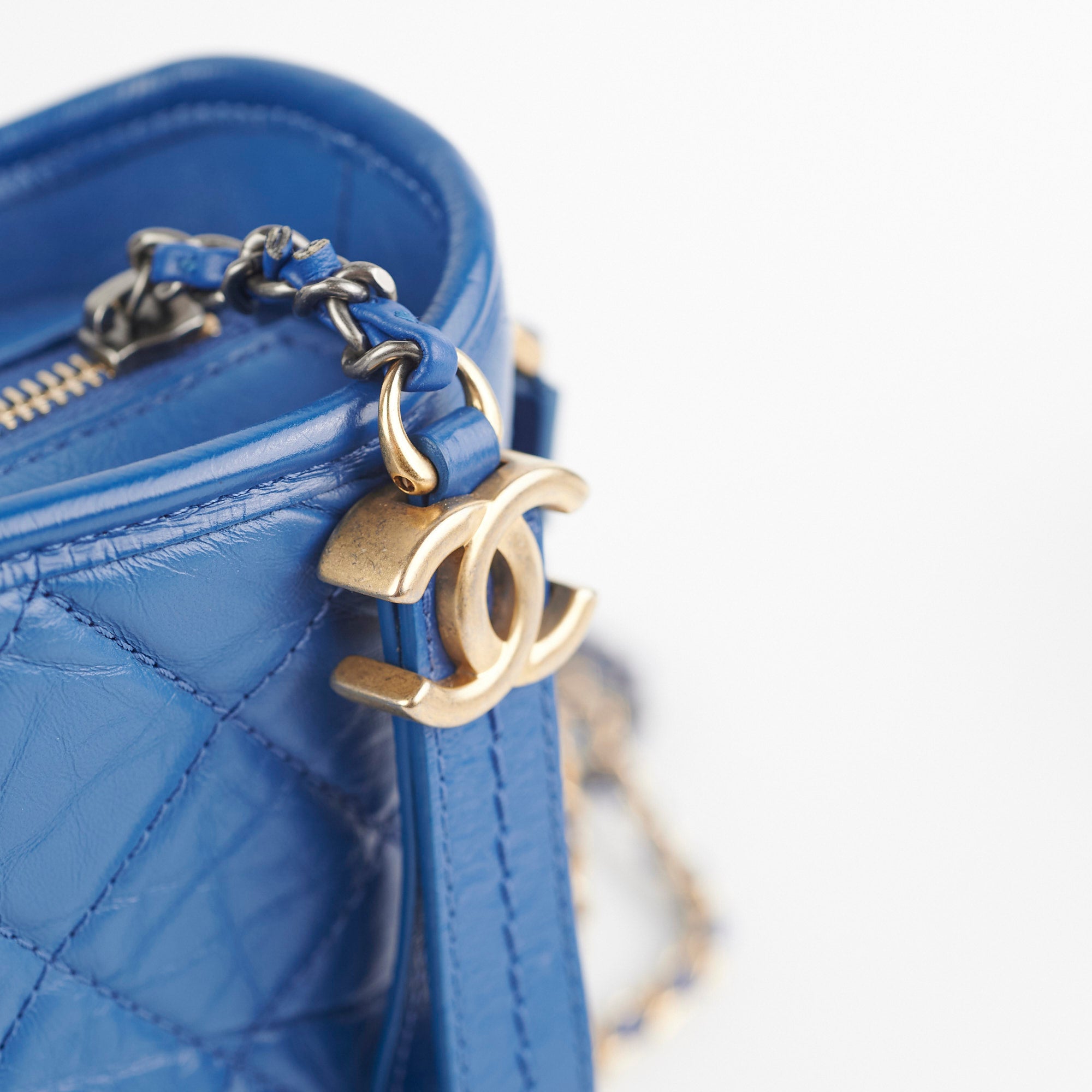 Chanel Small Gabrielle Blue Leather Shoulder Bag - Luxury Designer Handbag for Women, Perfect for Date Night & Evening Events