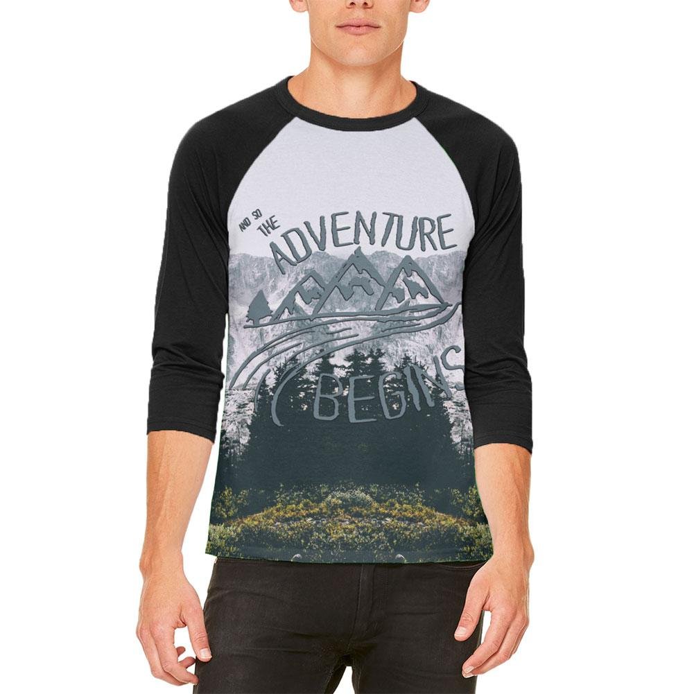 Old Glory Hiking T-Shirt for Men - Adventure Ready Raglan Tee for Outdoor Enthusiasts
