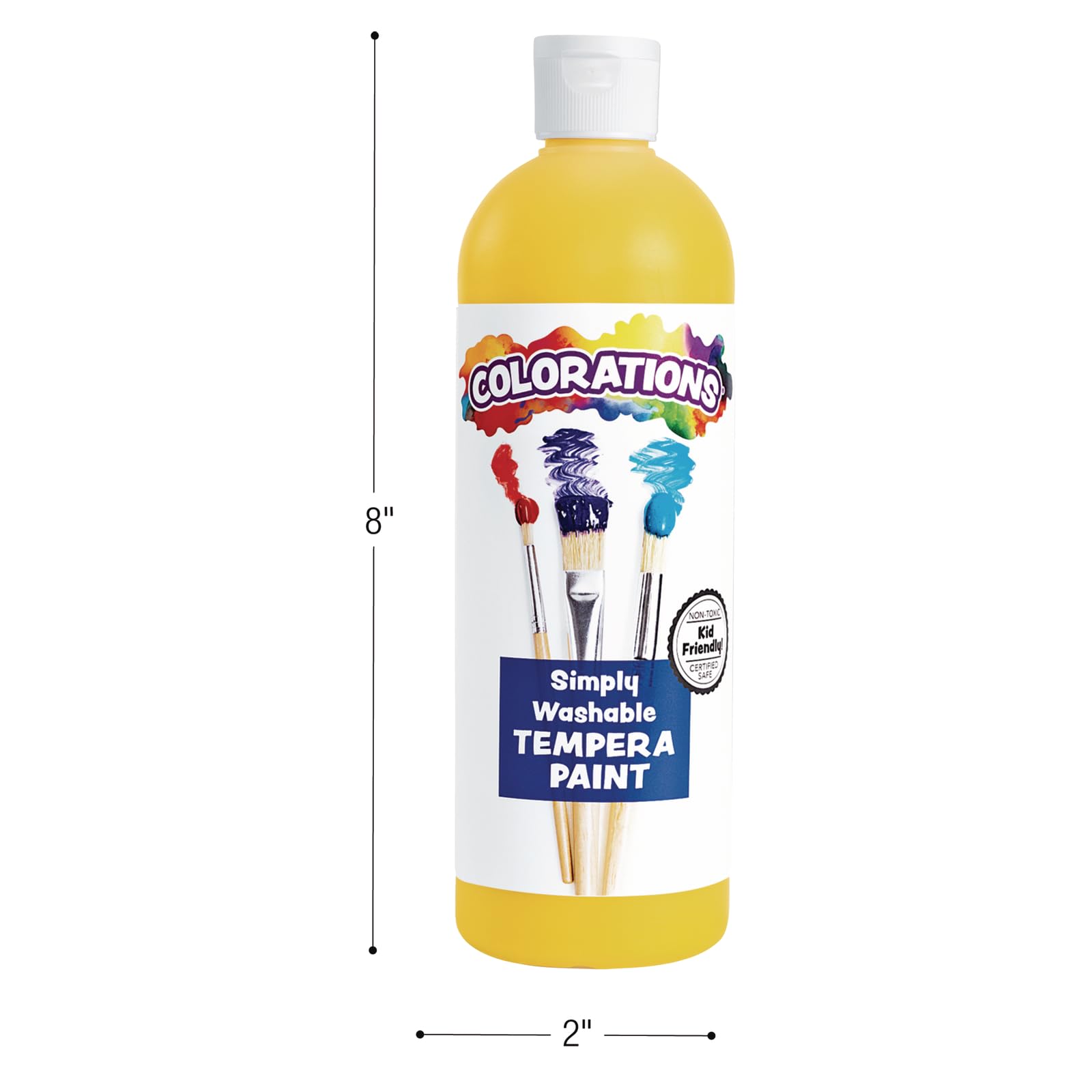 Colorations Washable Tempera Paint - 16 fl oz, Non-Toxic Yellow Kids Art Paint for Crafts & Hobbies | Bold & Vibrant Colors for Classroom, Home DIY Projects & Creative Fun