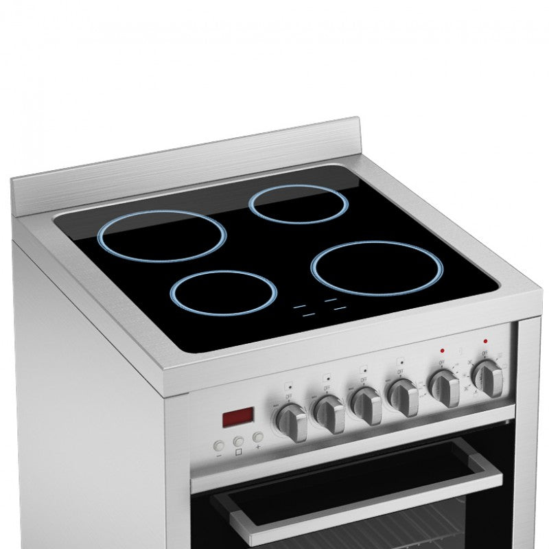 Premium 24-Inch Vitroceramic Freestanding Range with Convection Oven - Perfect for Baking, Roasting & Family Cooking in Modern Kitchens