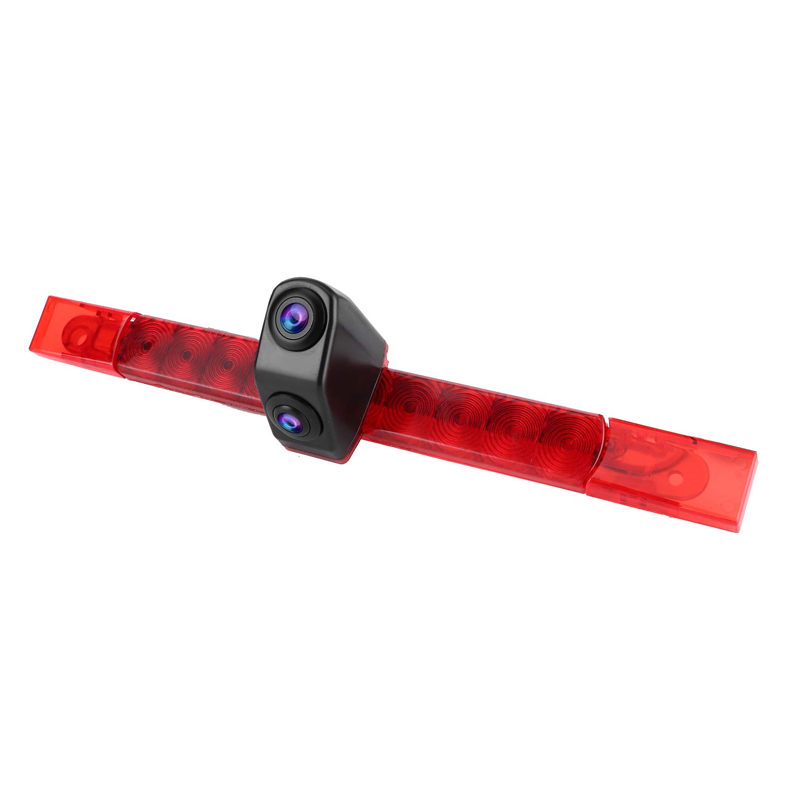Universal HD Dual Lens Reversing Camera with IP68 Waterproof - High Mount 1/3 PC4089 Sensor Brake Light Backup Camera for Trucks, SUVs, RVs - Perfect for Night Driving and Parking Assistance
