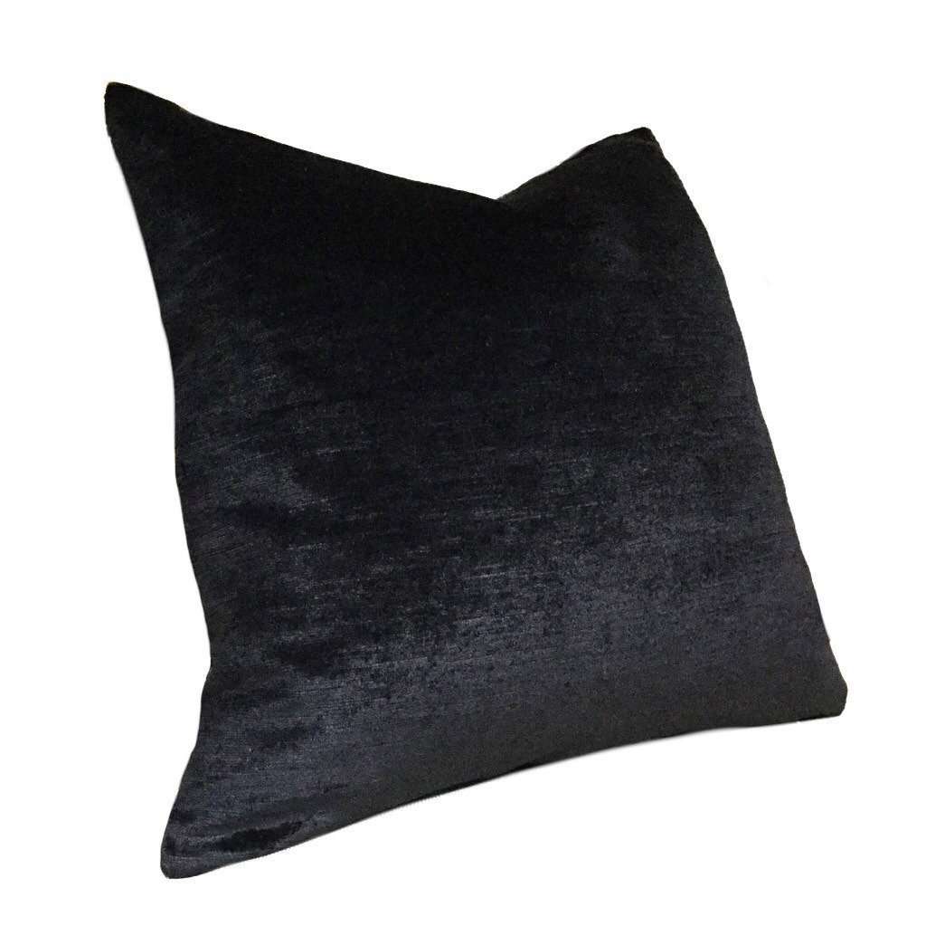 Premium Solid Black Libretto Microfiber Velvet Pillow Cover - Soft Luxury Cushion Case for Sofa, Bed & Home Decor (18x18 Inches)