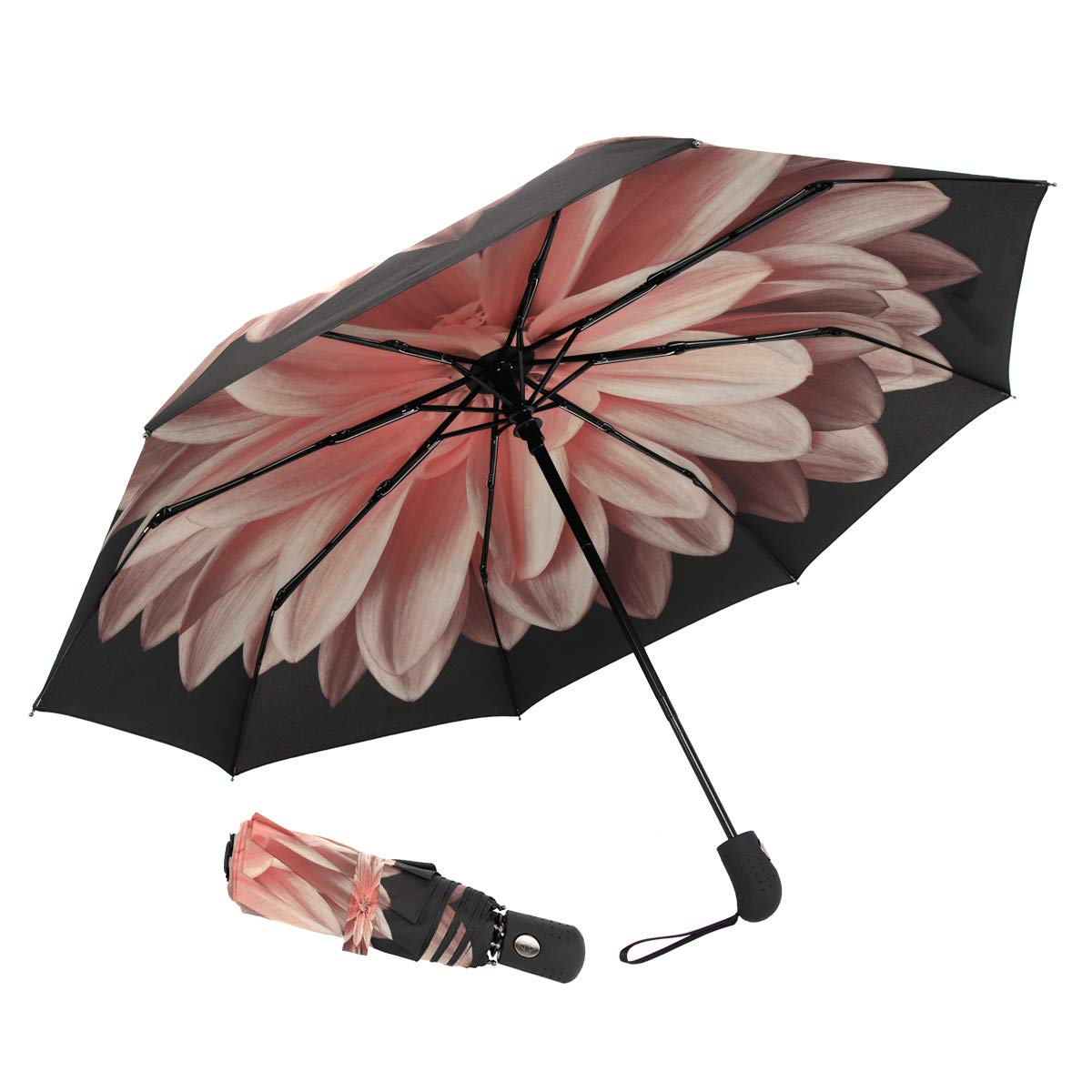 Van Gogh Oil Painting Travel Umbrella - Compact Auto Open/Close Windproof Reverse Folding Umbrella for Women & Kids - Perfect for Rainy Days, Commuting, and Outdoor Activities