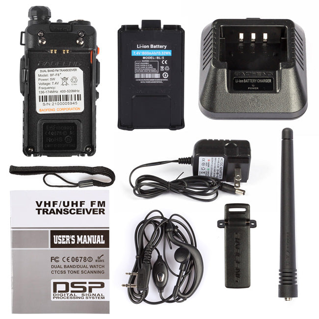 Baofeng BF-F8+ Two Way Radio - Open Box Discontinued Model for Outdoor Adventures, Hiking, and Emergency Communication