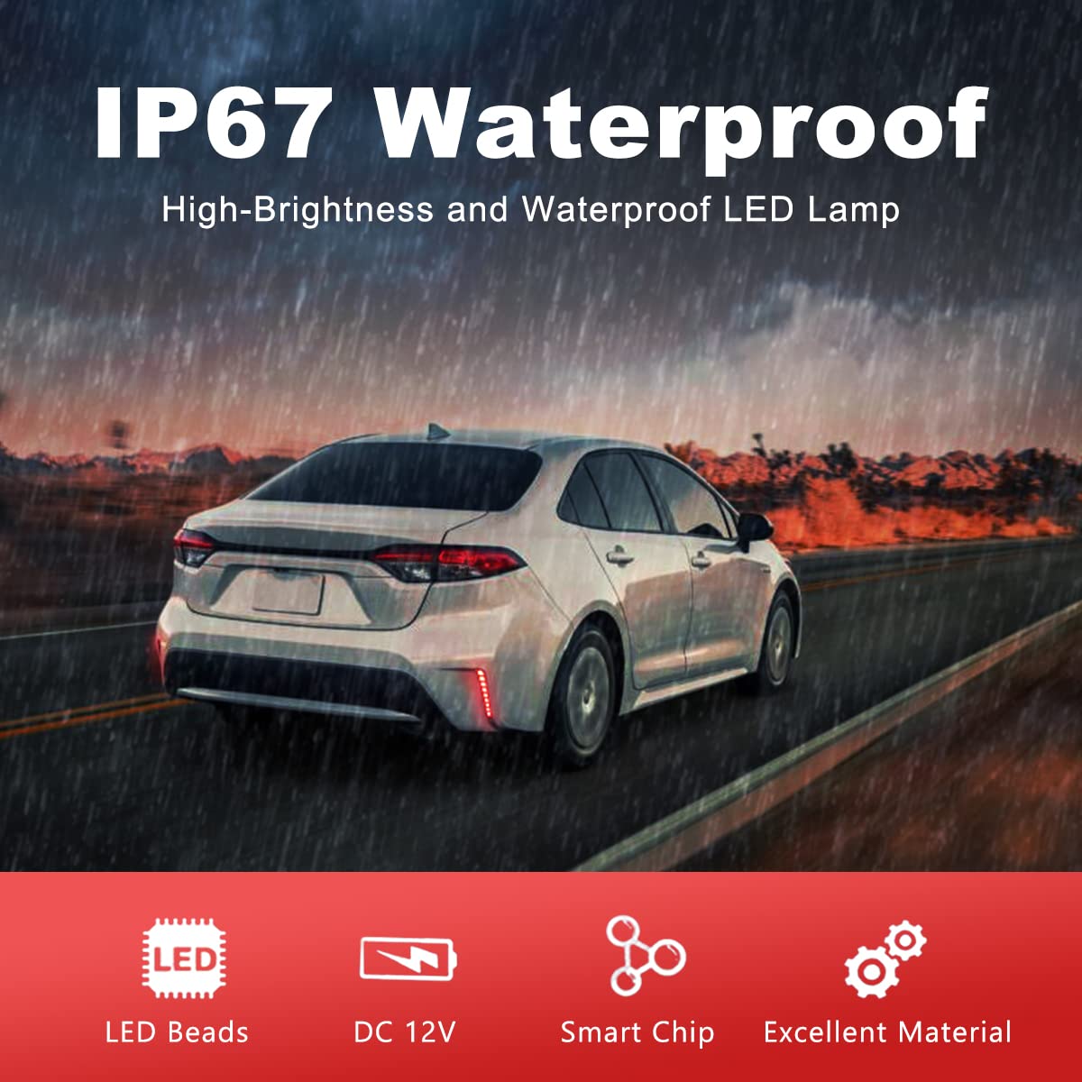 2020-2021 Toyota Corolla LED Reflector Tail Lights - Red Lens Sequential Turn Signal Brake Lights for Corolla L/LE/SE Models - Perfect for Night Driving & Enhanced Rear Visibility