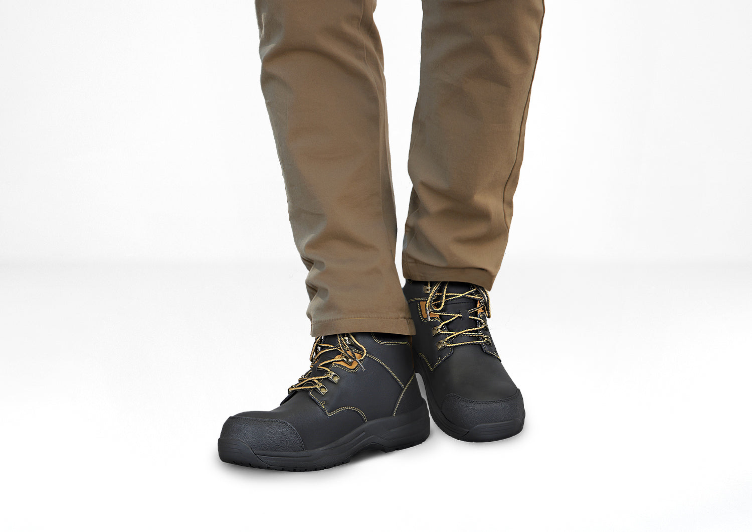 Men's Black Granite Work Boots - Durable & Slip-Resistant Safety Shoes for Construction, Outdoor & Heavy Duty Work