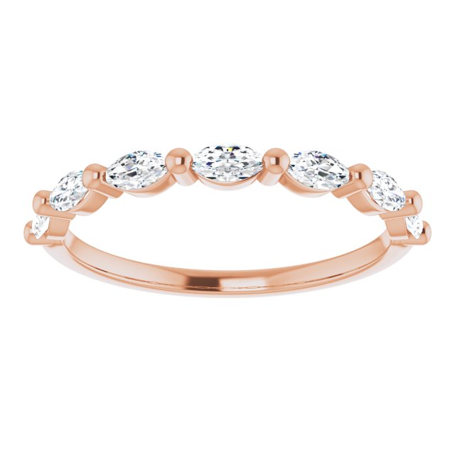 0.70 Carat East West Marquise Diamond Shared Prong Wedding Band - Elegant Stackable Ring for Bridal Sets, Anniversary Gifts & Everyday Wear