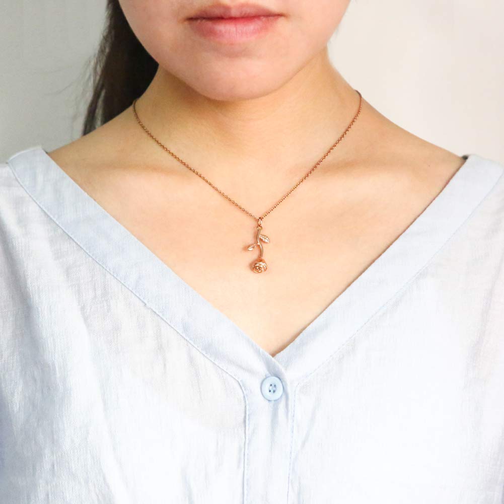 75th Birthday Rose Necklace for Women - Stainless Steel Gift for 75 Year Old - Perfect for Birthday Parties & Anniversaries