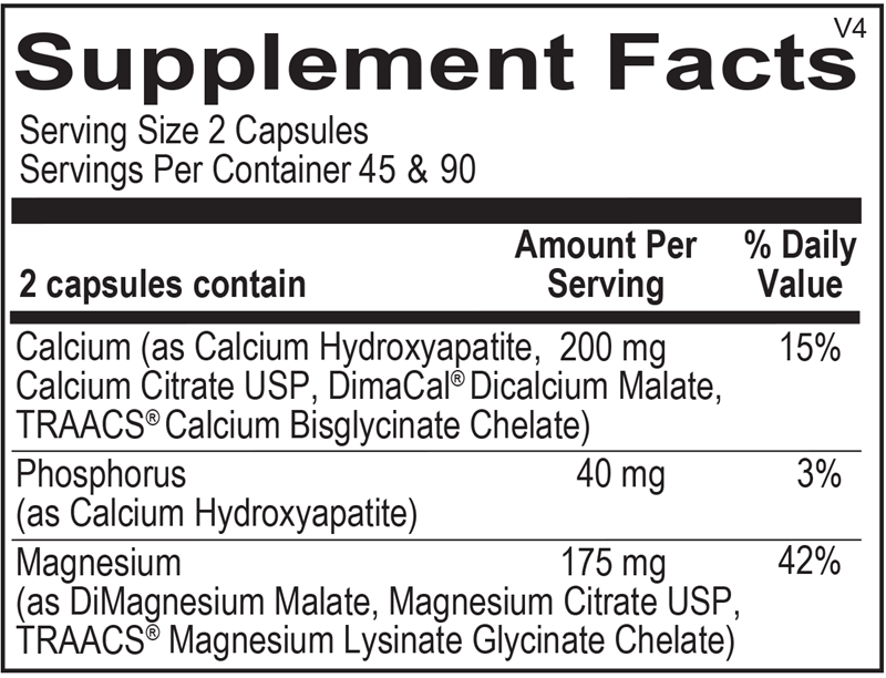 OrthoMolecular Products Reacted Calcium Magnesium Supplement - Supports Bone Health & Muscle Function - Ideal for Athletes & Active Lifestyles