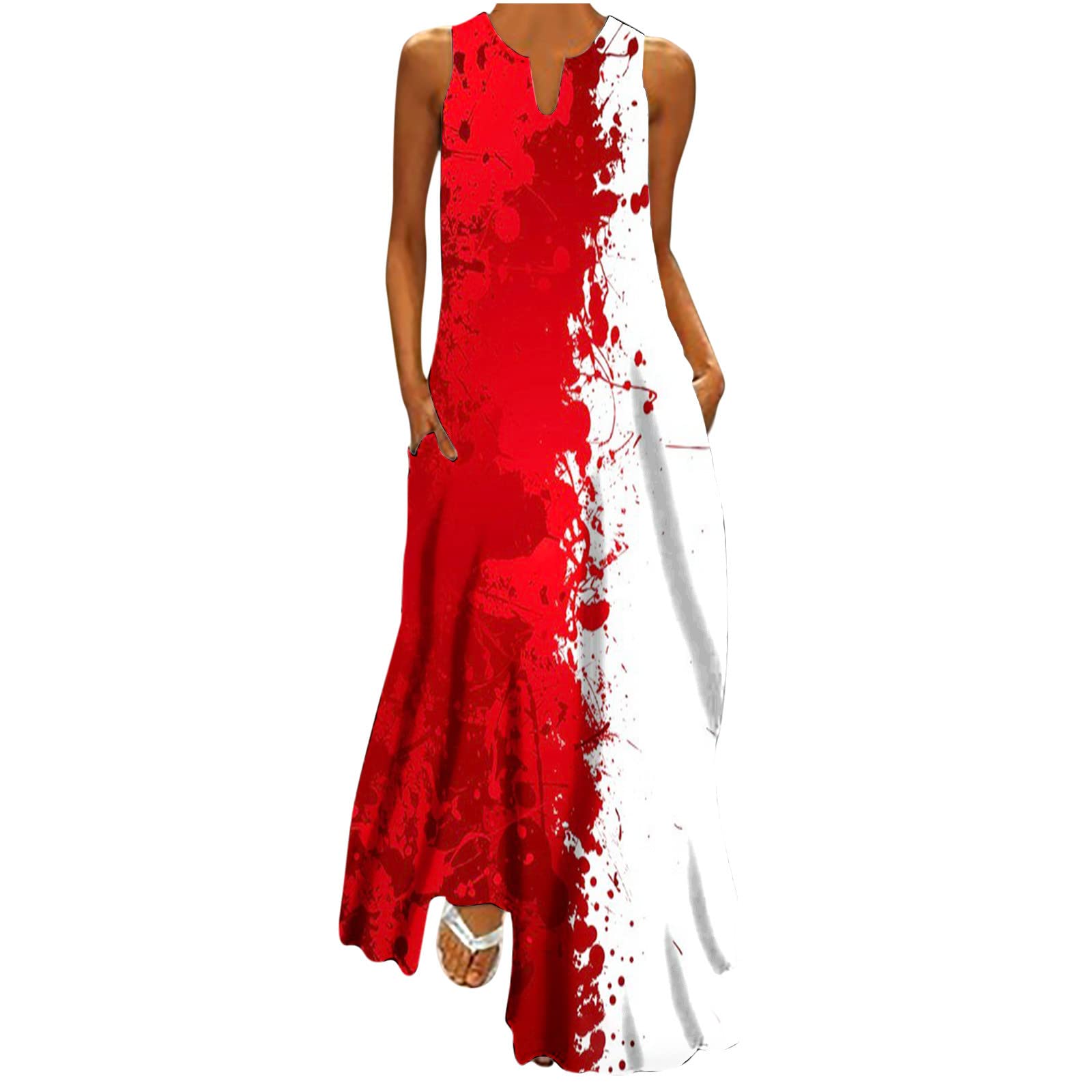 2024 Trendy Floral Printed V-Neck Summer Dresses for Women - Casual Loose Fit Long Vacation Dress - Perfect for Beach Outings, Garden Parties & Summer Travel