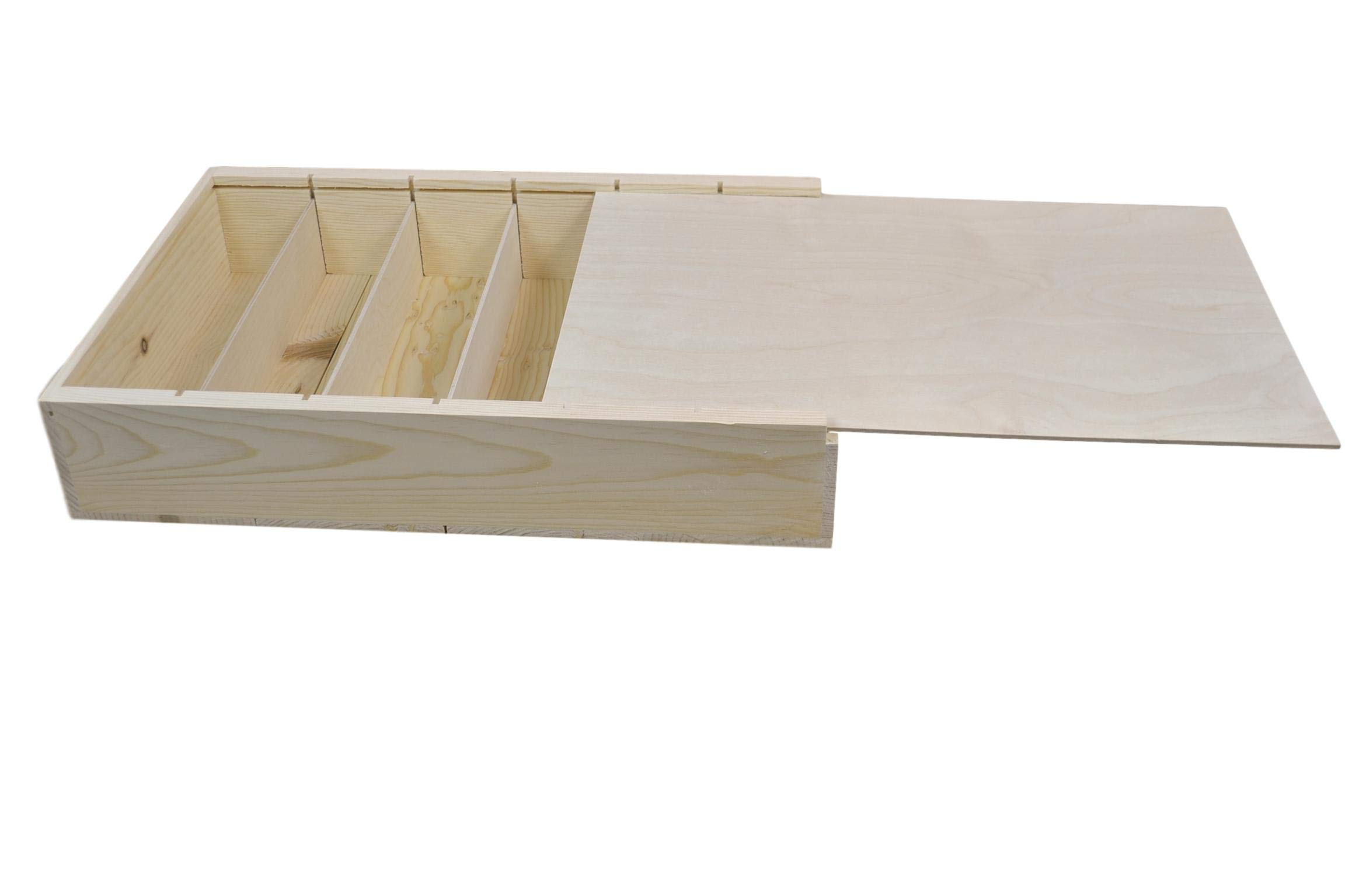 Premium Slide Top Six Bottle Wine Gift Box - Elegant Wooden Wine Carrier for Storage & Transport | Perfect for Parties, Weddings & Corporate Gifts